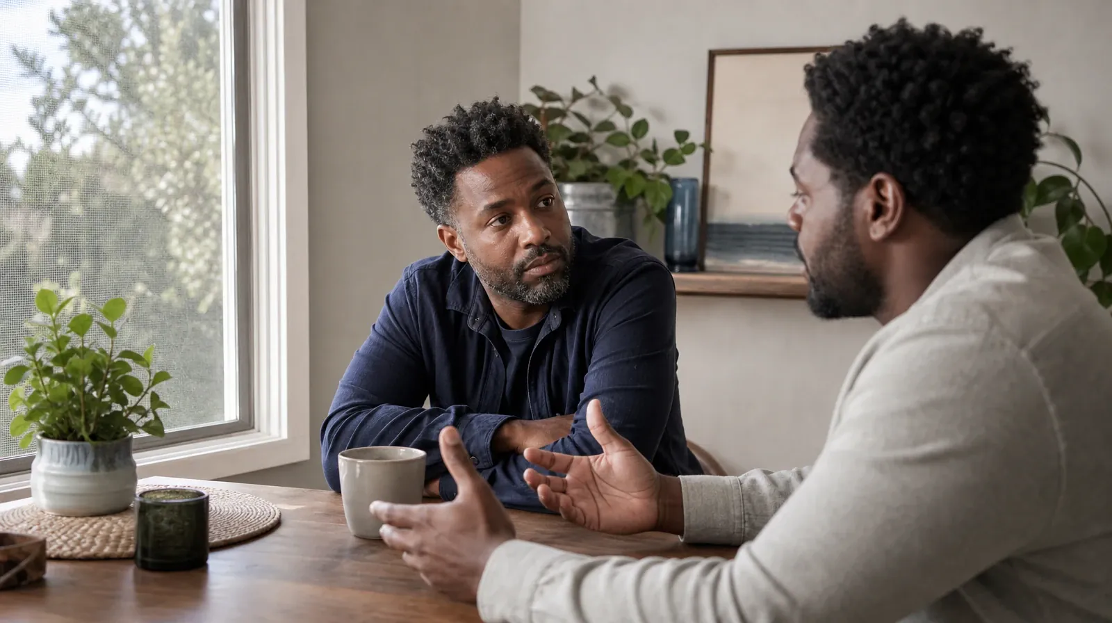 Adults sharing an ordinary supportive moment · Questions About Adult Addiction Treatment in South Florida