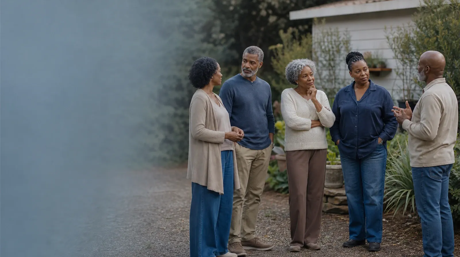 Treatment Cost Questions for Atlantis, FL Residents | Five adults listen during an informal garden conversation Five adults listen during an informal garden conversation · Treatment Cost Questions for Atlantis, FL Residents