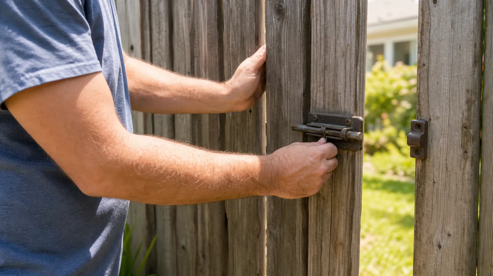 Adult hands steady a wooden gate and slide its simple bolt… · Starting a Treatment Conversation for Aventura, FL Residents