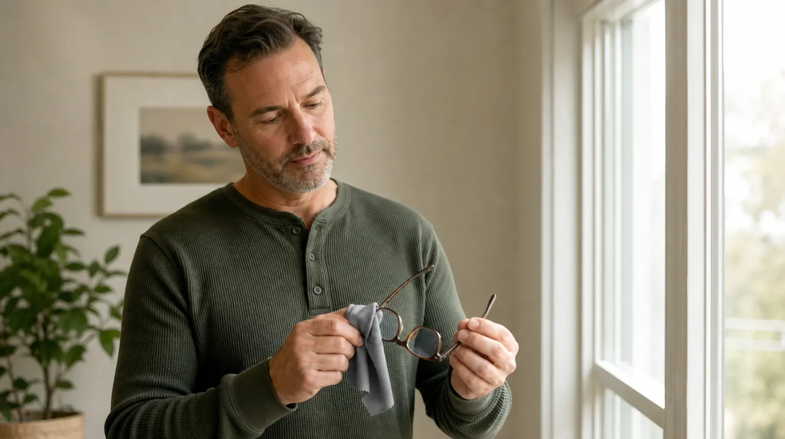 An adult cleans a pair of eyeglasses with a plain cloth… · Methamphetamine Addiction Treatment for Aventura, FL Residents