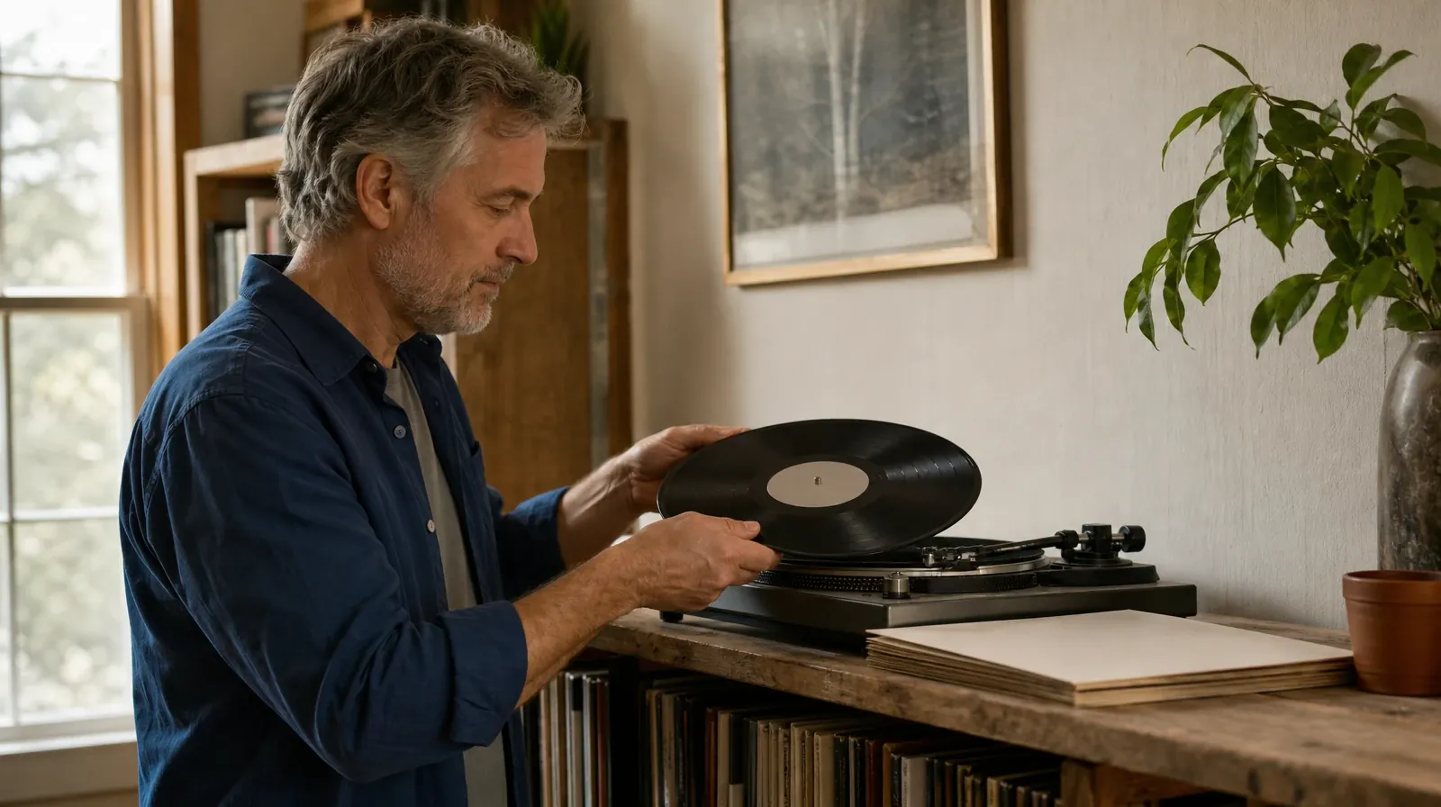 Opioids Addiction Treatment for Aventura, FL Residents | An adult holds a vinyl record by its edge beside a turntable on a… An adult holds a vinyl record by its edge beside a turntable on a… · Opioids Addiction Treatment for Aventura, FL Residents