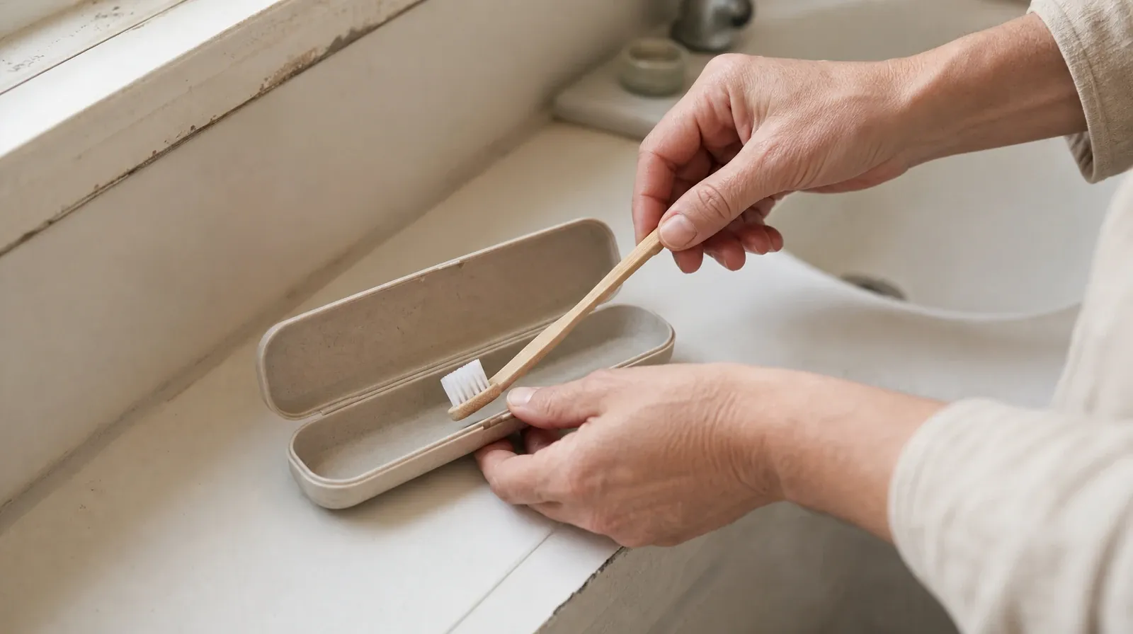 Adult Recovery Support Resources for Bal Harbour, FL Residents | Adult hands place a plain toothbrush into an open reusable… Adult hands place a plain toothbrush into an open reusable… · Adult Recovery Support Resources for Bal Harbour, FL Residents