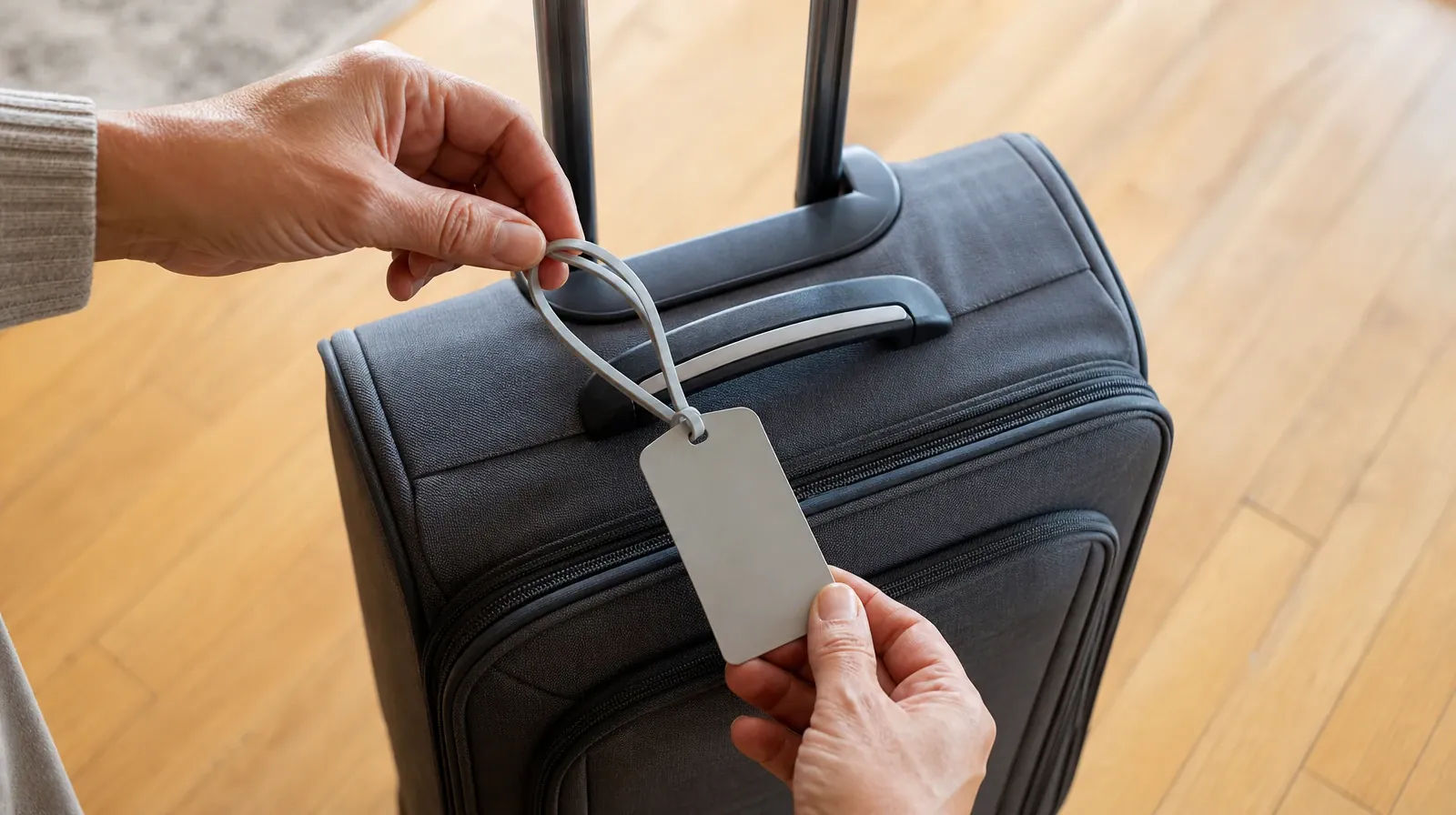 Adult hands attach a blank luggage tag to the handle of a… · Drug and Alcohol Detox for Bay Harbor Islands, FL Residents