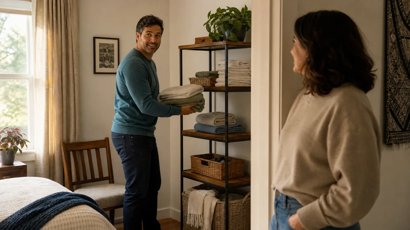 Cocaine Addiction Treatment for Bay Harbor Islands, FL Residents | An adult moves folded linens from a chair to a shelf… An adult moves folded linens from a chair to a shelf… · Cocaine Addiction Treatment for Bay Harbor Islands, FL Residents