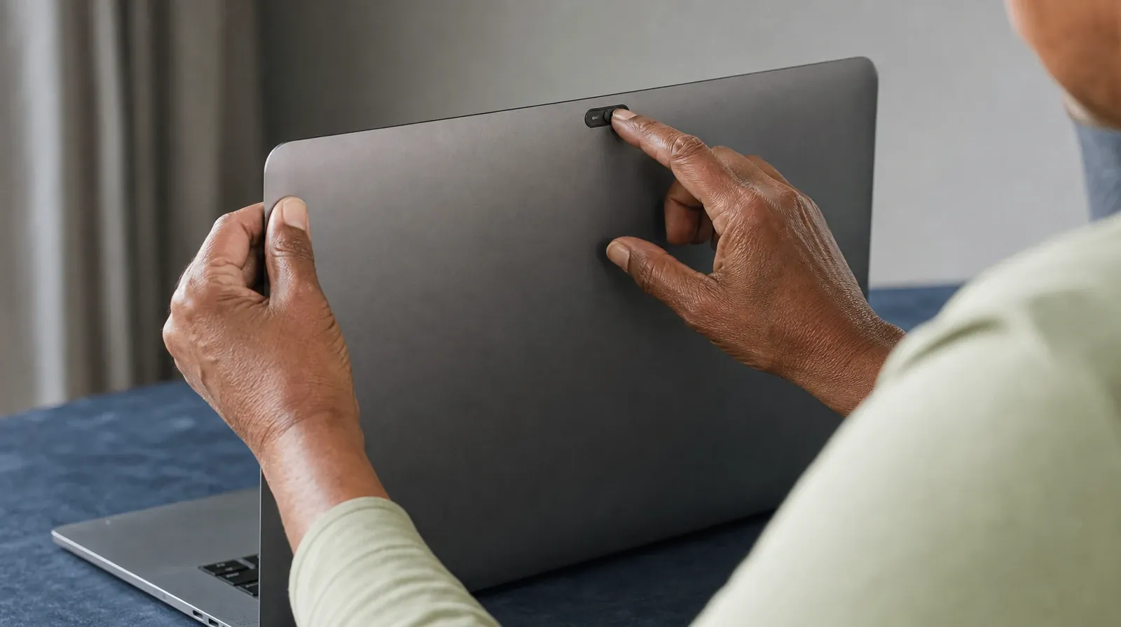 An adult slides a small privacy cover away from a laptop… · Cocaine Addiction Treatment for Big Torch Key, FL Residents