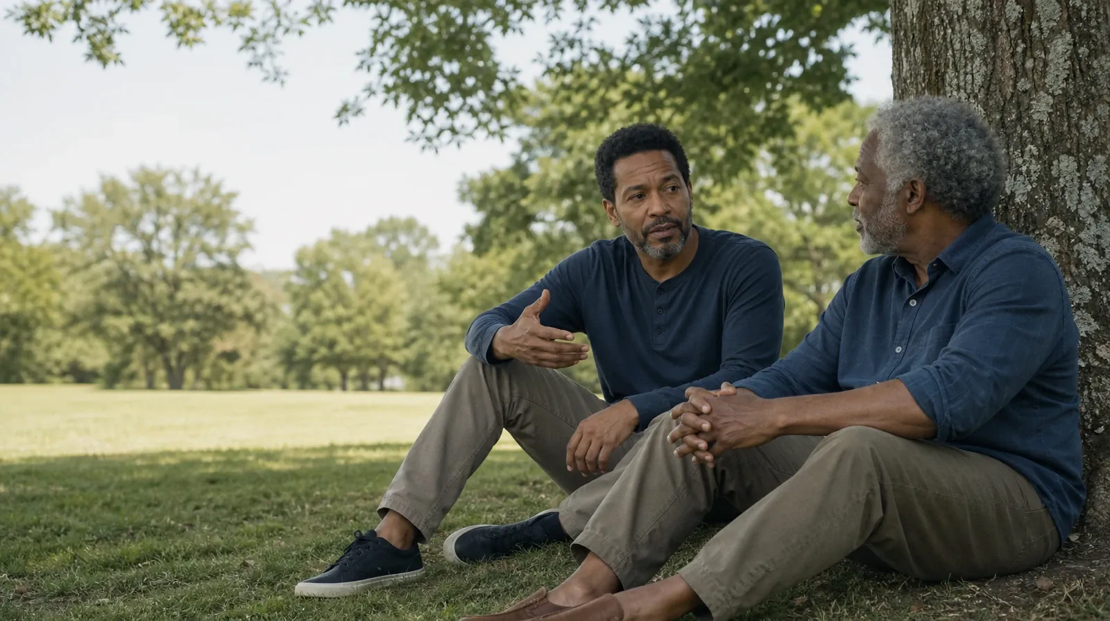 Language and Accessibility Questions for Boca Raton, FL Residents | Two adults talk beneath a tree at a public green Two adults talk beneath a tree at a public green · Language and Accessibility Questions for Boca Raton, FL Residents