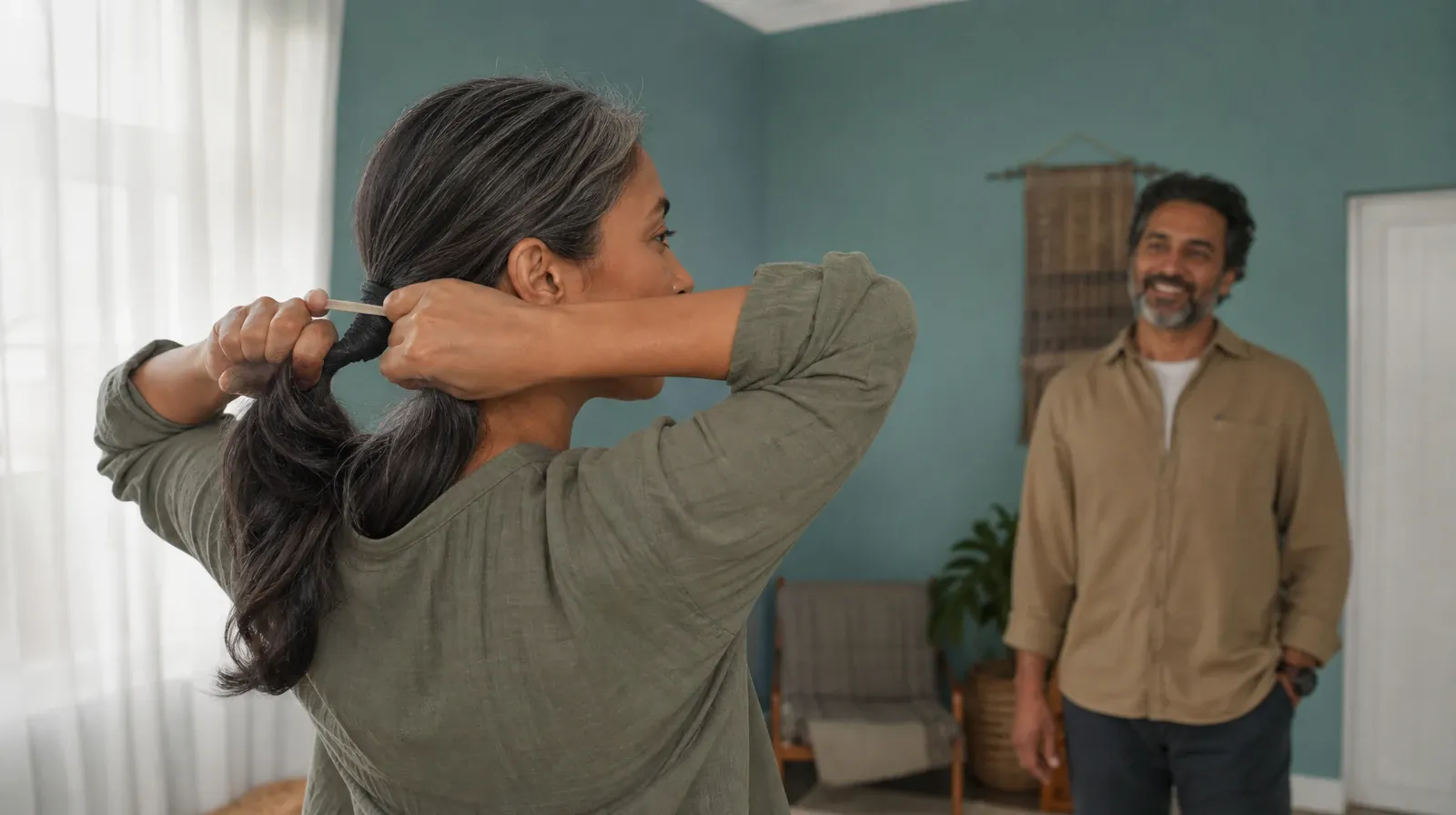 An adult ties their own hair back while another adult waits… · Polysubstance use Addiction Treatment for Boca Raton, FL