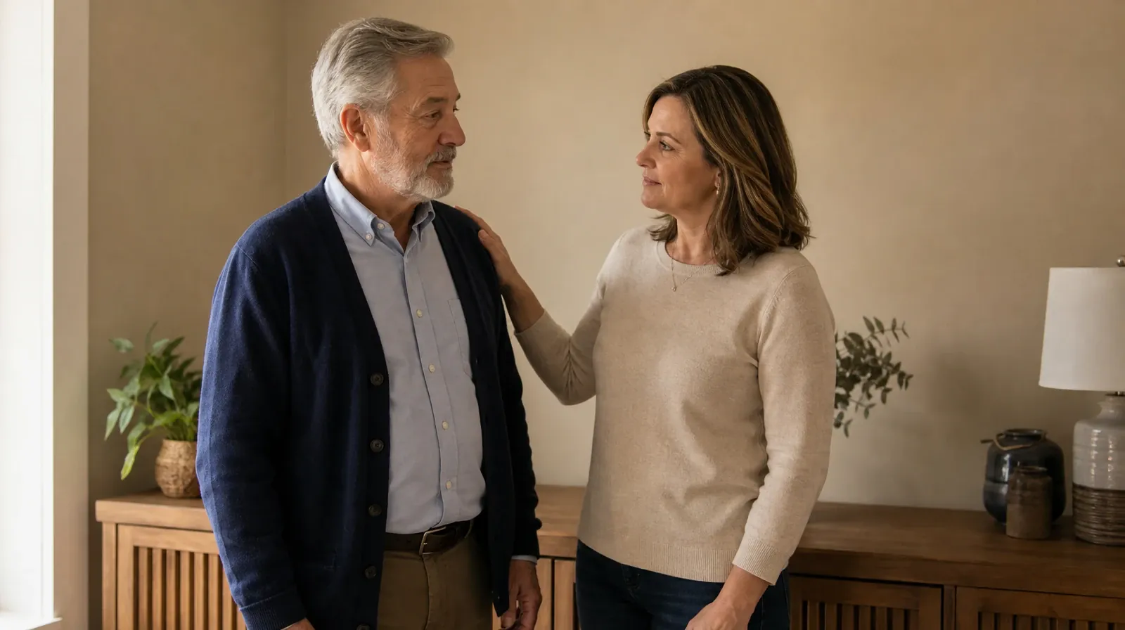 Addiction Treatment for Cooper City, FL Residents | An adult rests a gentle hand on an older adult's shoulder as they face… An adult rests a gentle hand on an older adult's shoulder as they face… · Addiction Treatment for Cooper City, FL Residents