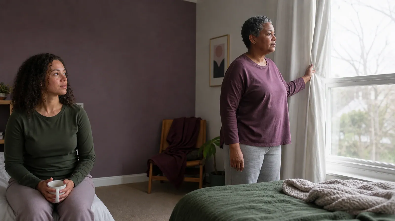An adult opens a plain curtain in morning light · Fentanyl Addiction Treatment for Country Walk, FL Residents