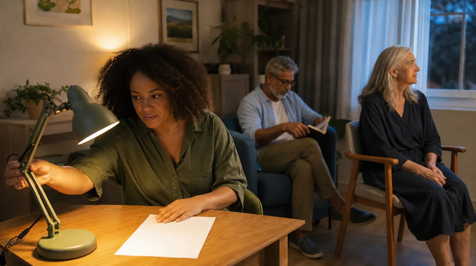 An adult adjusts a desk lamp beside blank paper · Planning a Treatment Assessment for Cudjoe Key, FL Residents