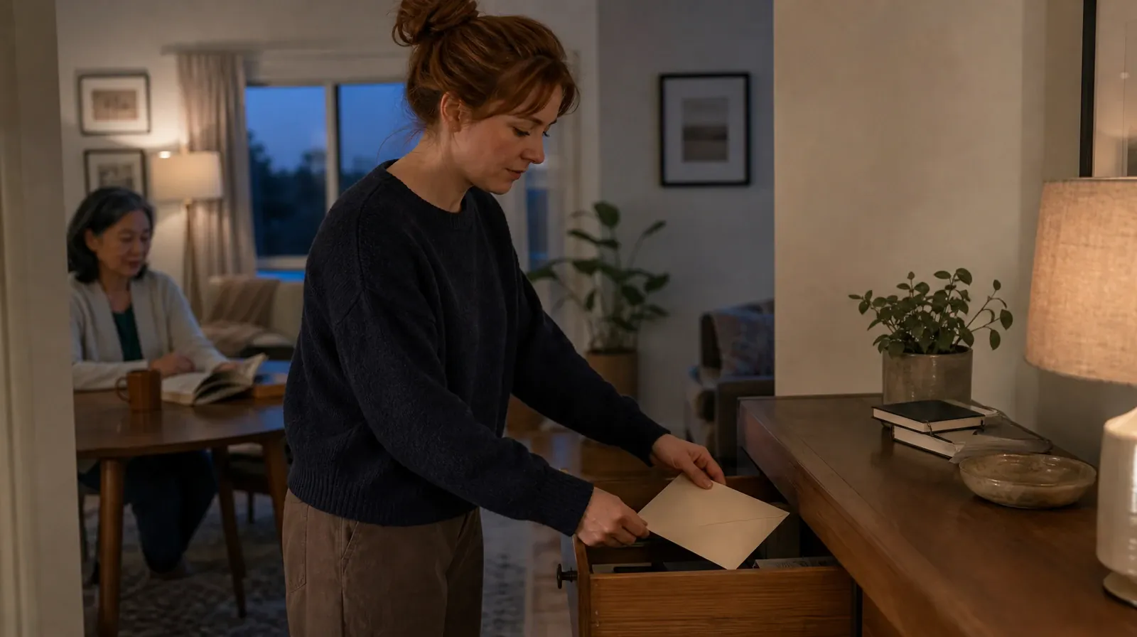 An adult places a plain sealed envelope in a drawer · Cocaine Addiction Treatment for Dania Beach, FL Residents