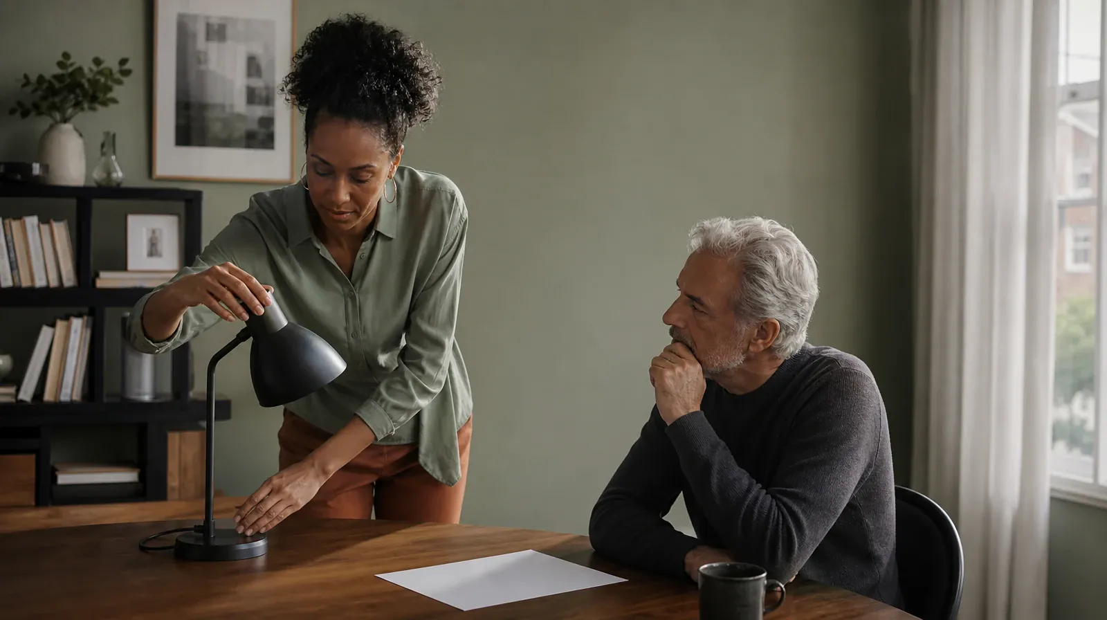 An adult adjusts a desk lamp beside blank paper · Benzodiazepines Addiction Treatment for Davie, FL Residents