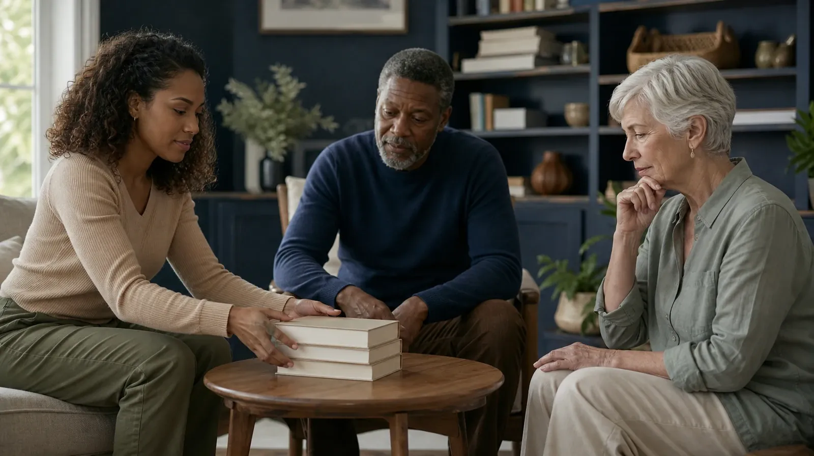 An adult stacks three plain books on a table · Alcohol Addiction Treatment for Deerfield Beach, FL Residents