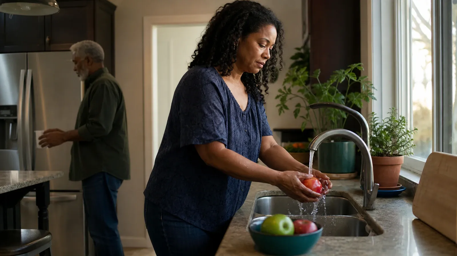 Cocaine Addiction Treatment for Deerfield Beach, FL Residents | An adult rinses an apple at a kitchen sink An adult rinses an apple at a kitchen sink · Cocaine Addiction Treatment for Deerfield Beach, FL Residents