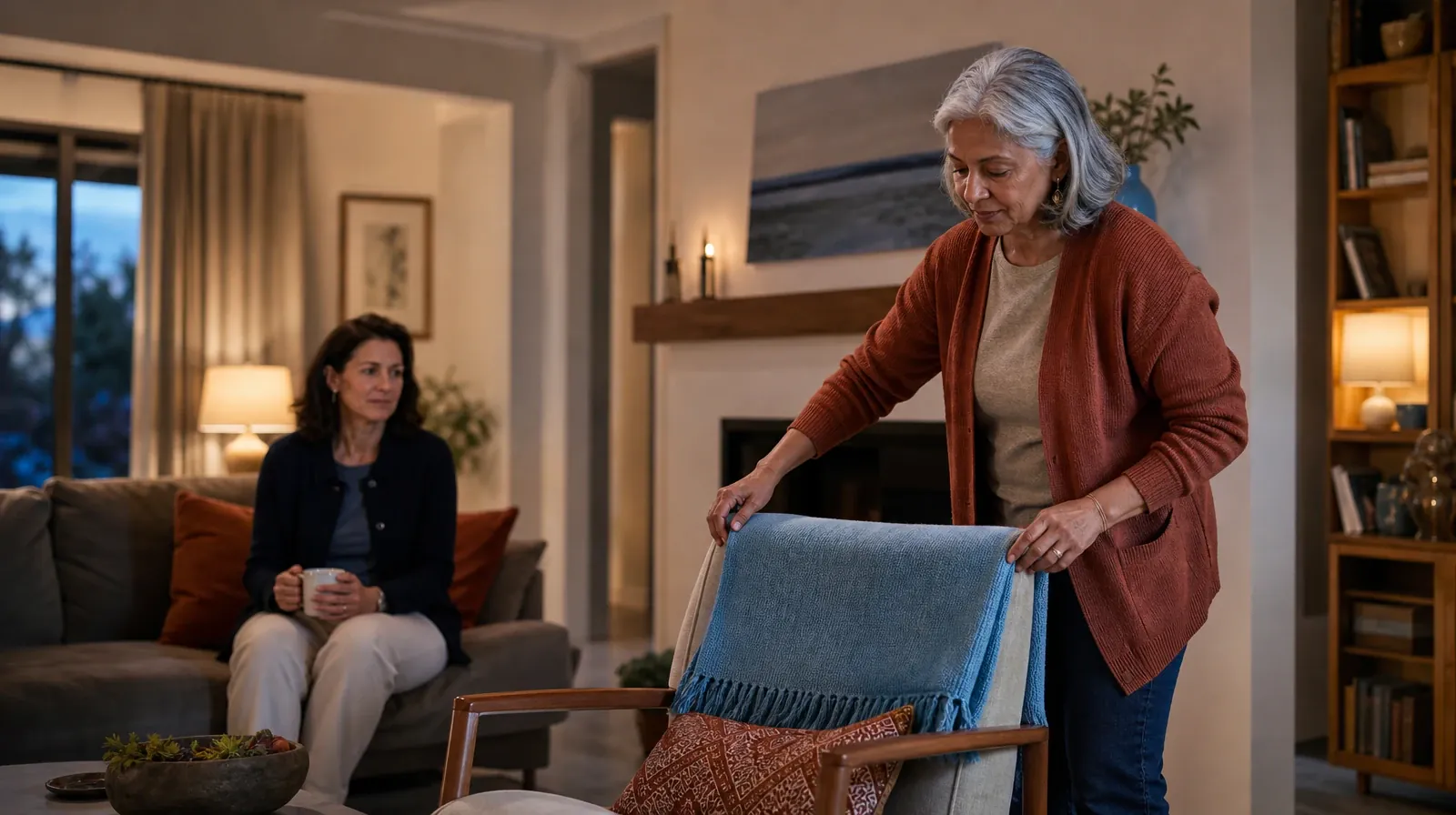 Returning Home After Treatment for Grassy Key, FL Residents | An adult folds a plain cotton throw over a chair An adult folds a plain cotton throw over a chair · Returning Home After Treatment for Grassy Key, FL Residents