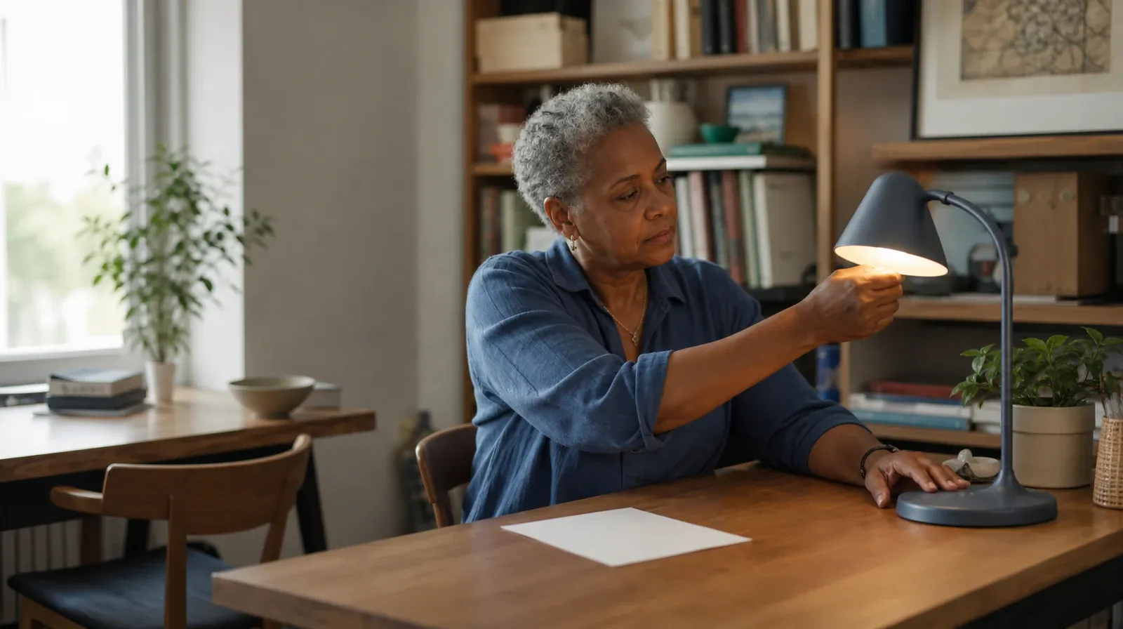 An adult adjusts a desk lamp beside blank paper · Planning a Treatment Assessment for Hallandale Beach, FL