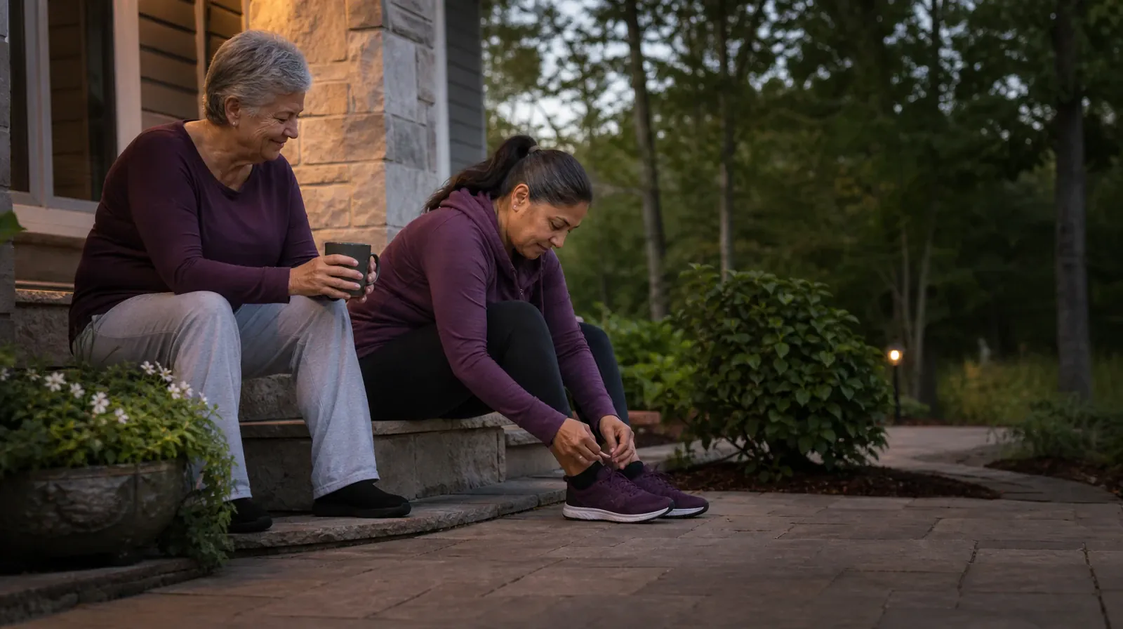 An adult ties a shoe on a low home step · Planning a Treatment Assessment for Homestead, FL Residents
