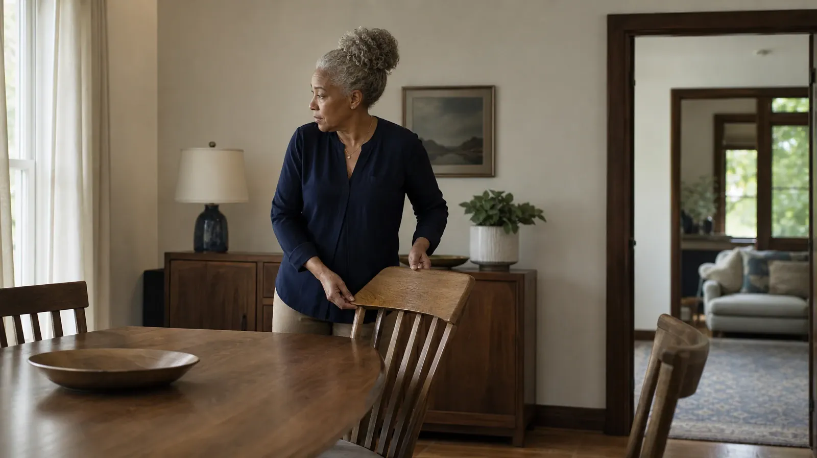 Language and Accessibility Questions for Kendall West, FL | An adult straightens a chair at a cleared table An adult straightens a chair at a cleared table · Language and Accessibility Questions for Kendall West, FL