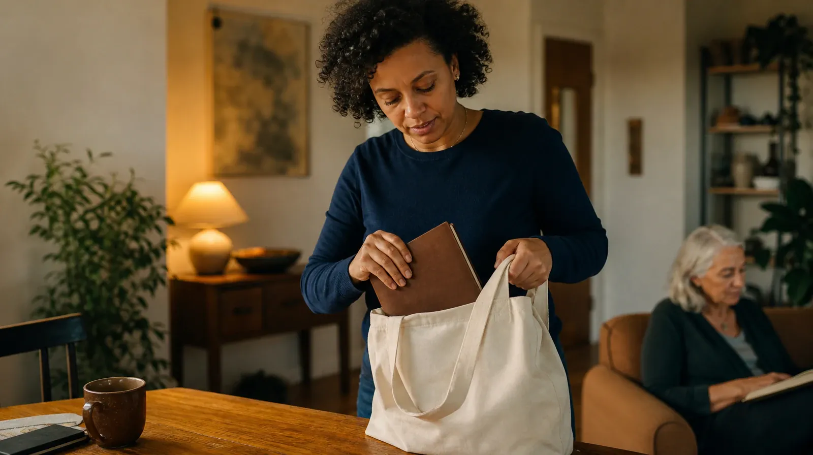 An adult places a closed journal in a fabric tote · Opioids Addiction Treatment for Kendall West, FL Residents