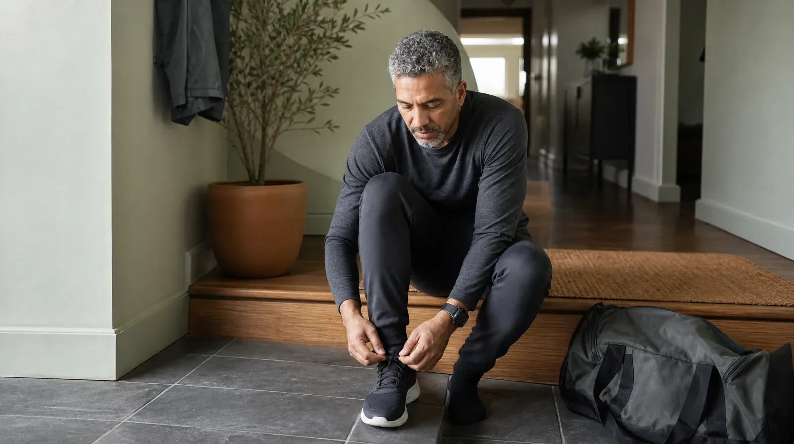 An adult ties a shoe on a low home step · Prescription drugs Addiction Treatment for Kendall West, FL