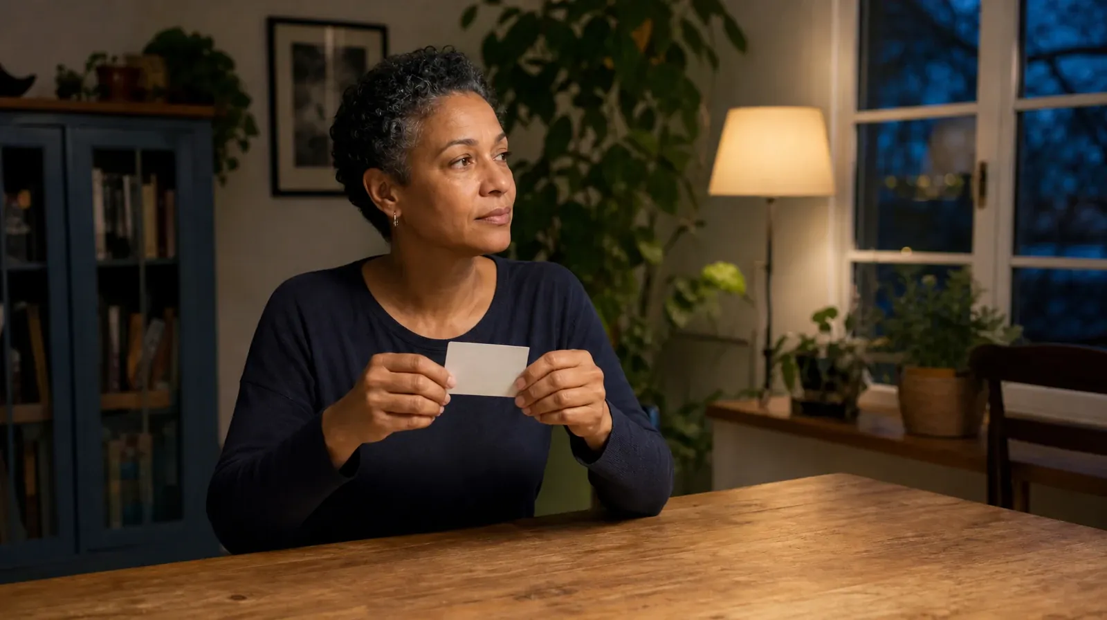 Returning Home After Treatment for Key West, FL Residents | An adult holds a small blank card above a table An adult holds a small blank card above a table · Returning Home After Treatment for Key West, FL Residents