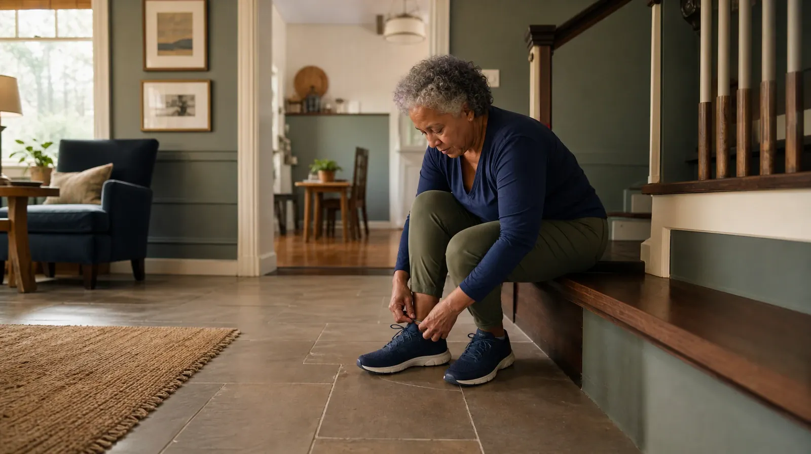 An adult ties a shoe on a low home step · Benzodiazepines Addiction Treatment for Key West, FL Residents