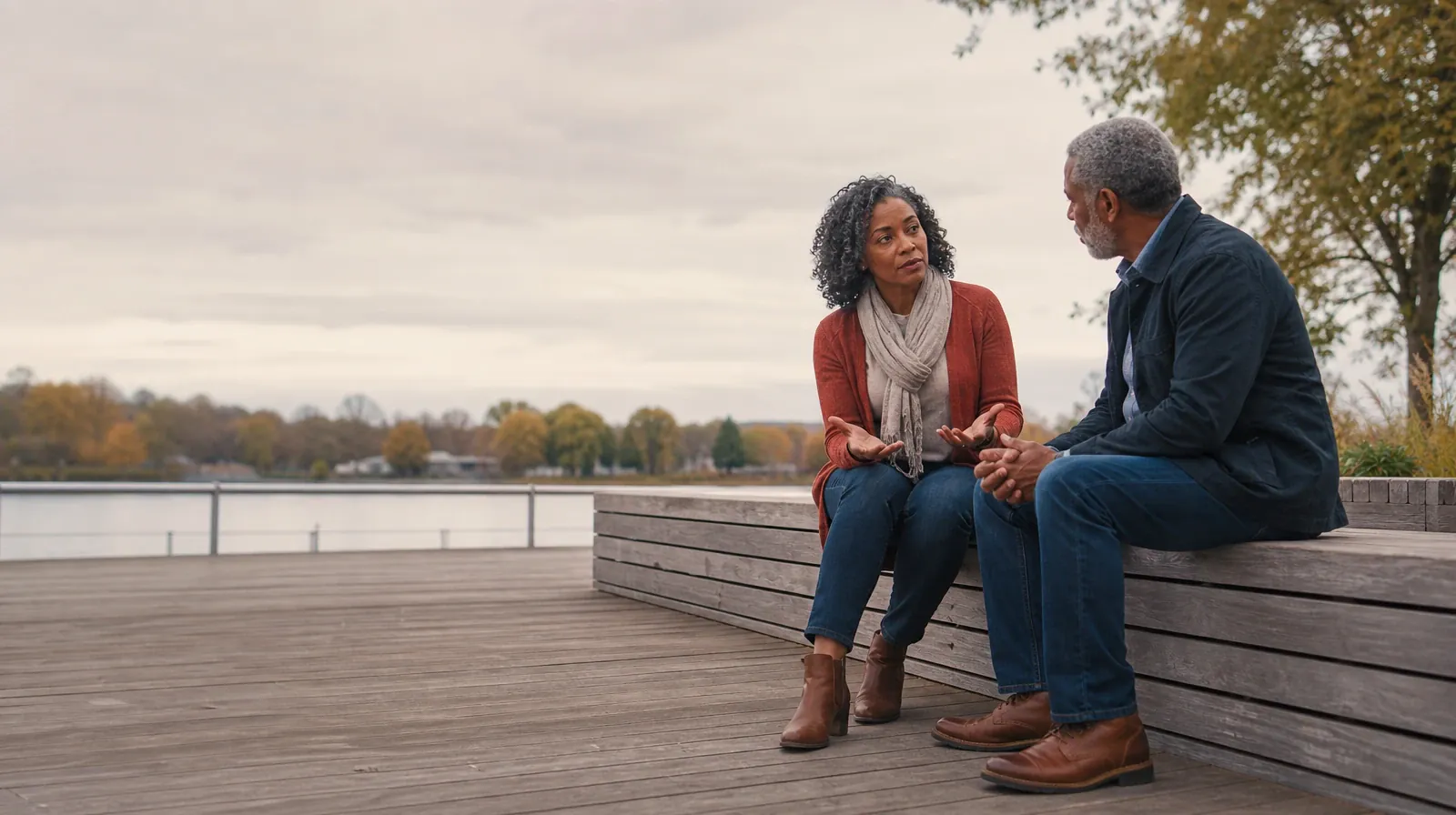 Adult Recovery Support Resources for Lake Clarke Shores, FL | Two adults sit on an outdoor bench and talk Two adults sit on an outdoor bench and talk · Adult Recovery Support Resources for Lake Clarke Shores, FL