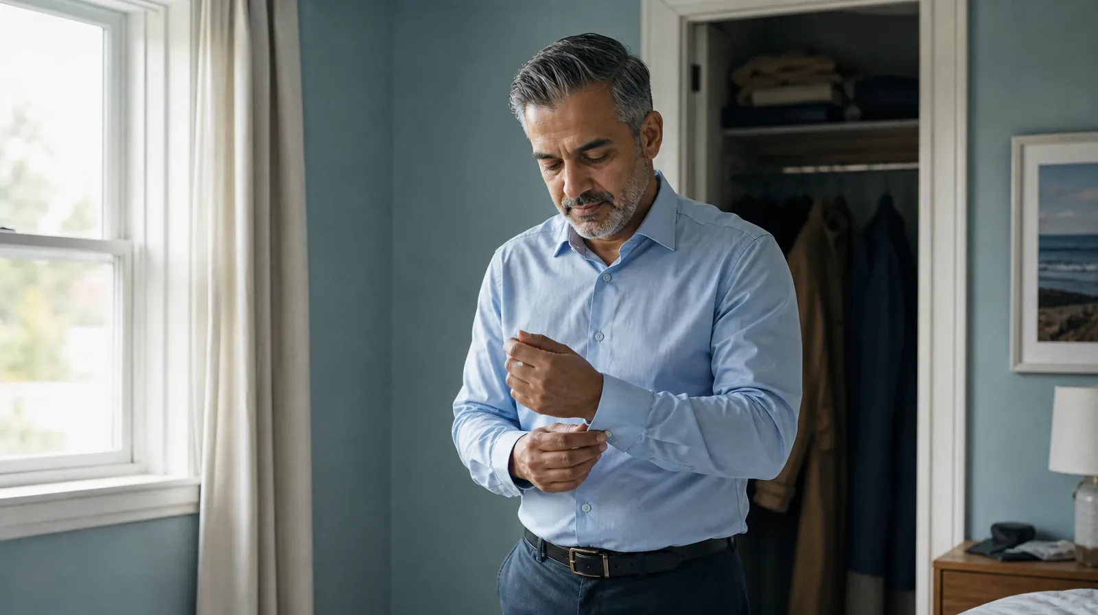 Opioids Addiction Treatment for Lake Worth Beach, FL Residents | An adult buttons a shirt cuff near a window An adult buttons a shirt cuff near a window · Opioids Addiction Treatment for Lake Worth Beach, FL Residents