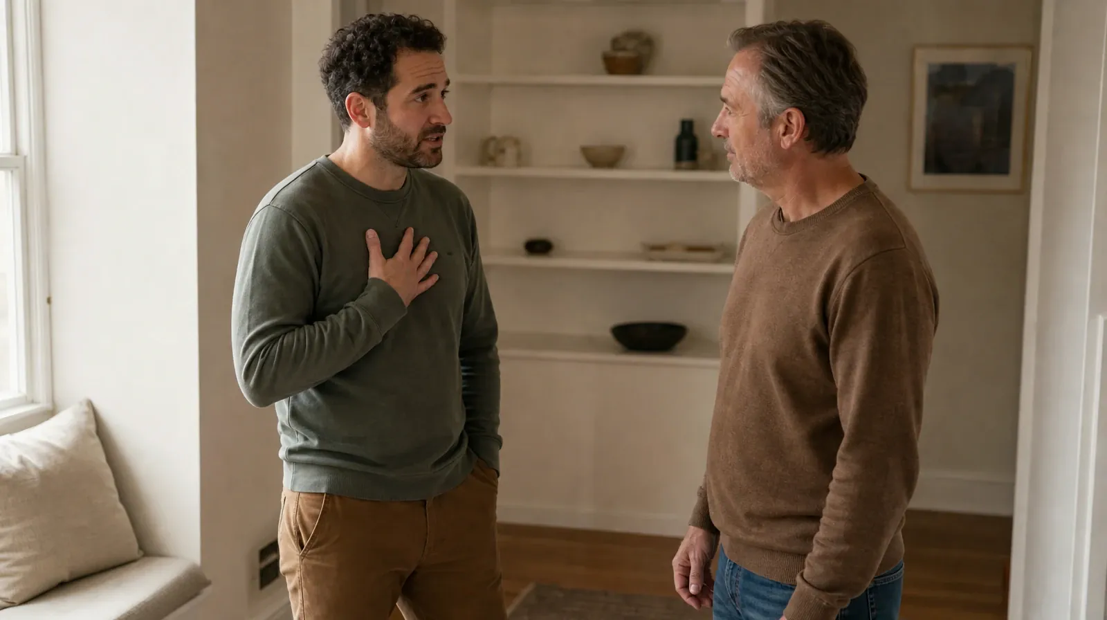 Addiction Treatment for Lantana, FL Residents | An adult speaks with one hand resting on their own chest while another… An adult speaks with one hand resting on their own chest while another… · Addiction Treatment for Lantana, FL Residents