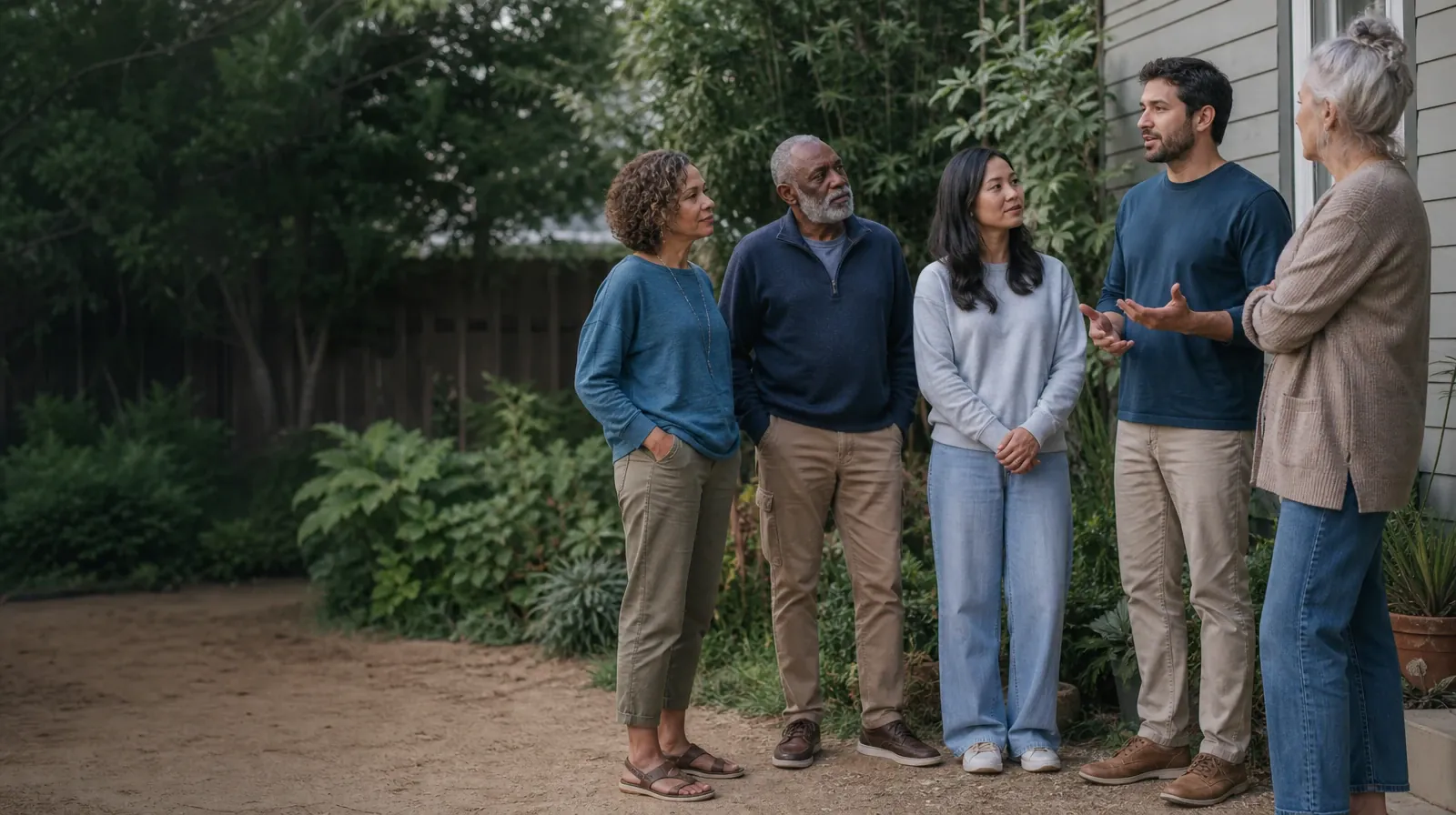 Treatment Cost Questions for Mangonia Park, FL Residents | Five adults listen during an informal garden conversation Five adults listen during an informal garden conversation · Treatment Cost Questions for Mangonia Park, FL Residents