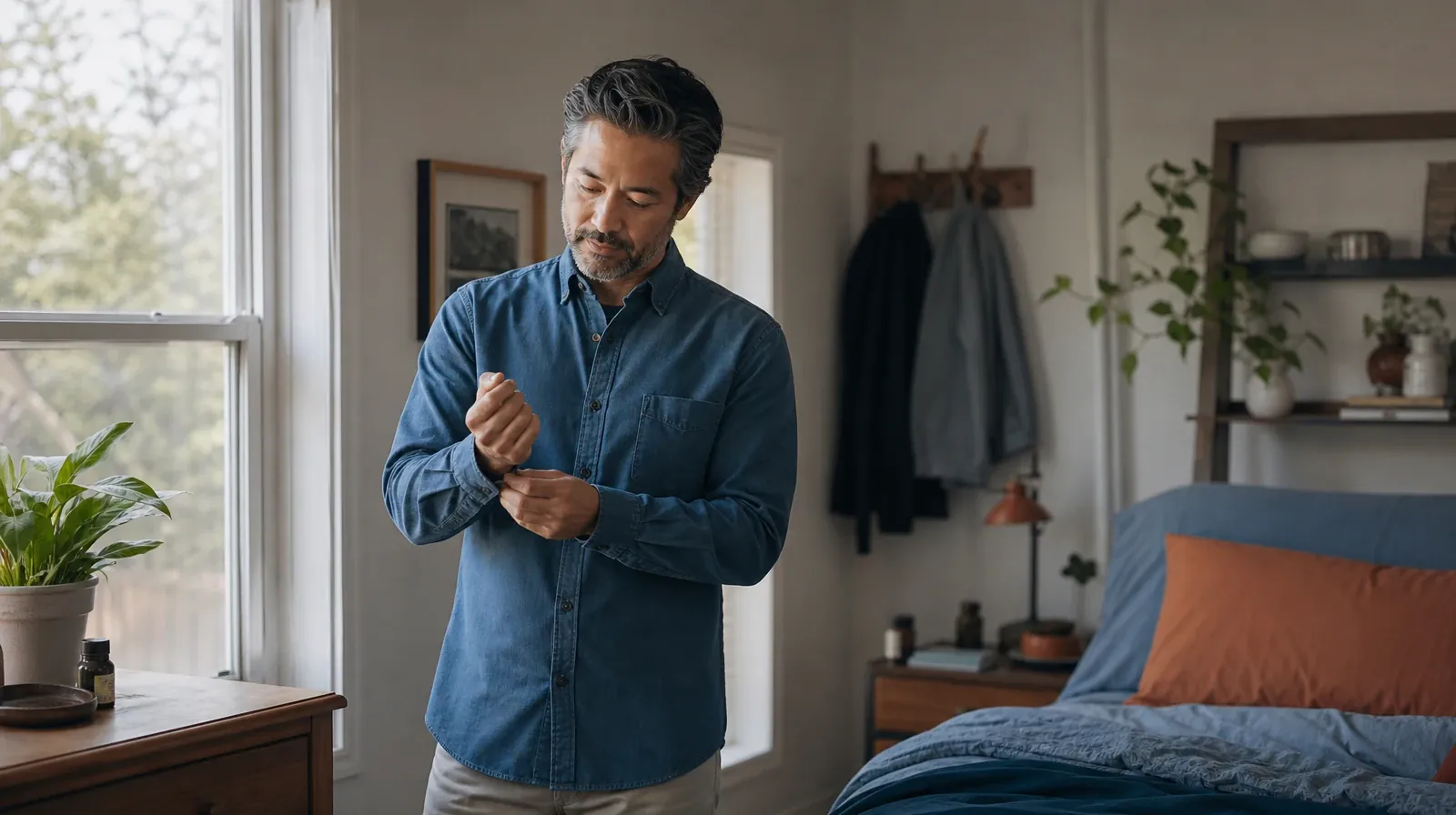 Residential Drug and Alcohol Addiction Treatment for Marathon, FL | An adult buttons a shirt cuff near a window An adult buttons a shirt cuff near a window · Residential Drug and Alcohol Addiction Treatment for Marathon, FL