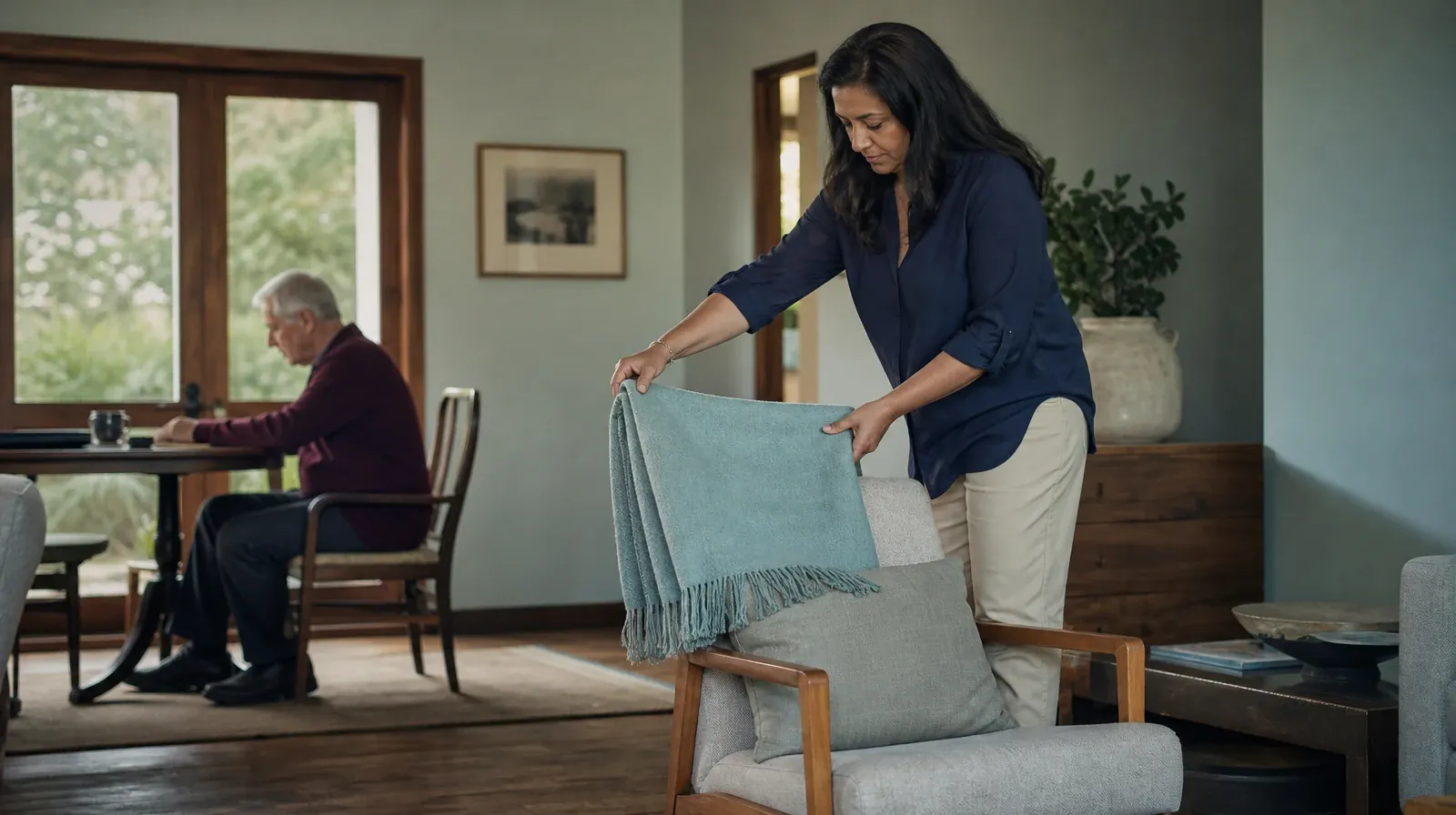 Starting a Treatment Conversation for Marathon, FL Residents | An adult folds a plain cotton throw over a chair An adult folds a plain cotton throw over a chair · Starting a Treatment Conversation for Marathon, FL Residents