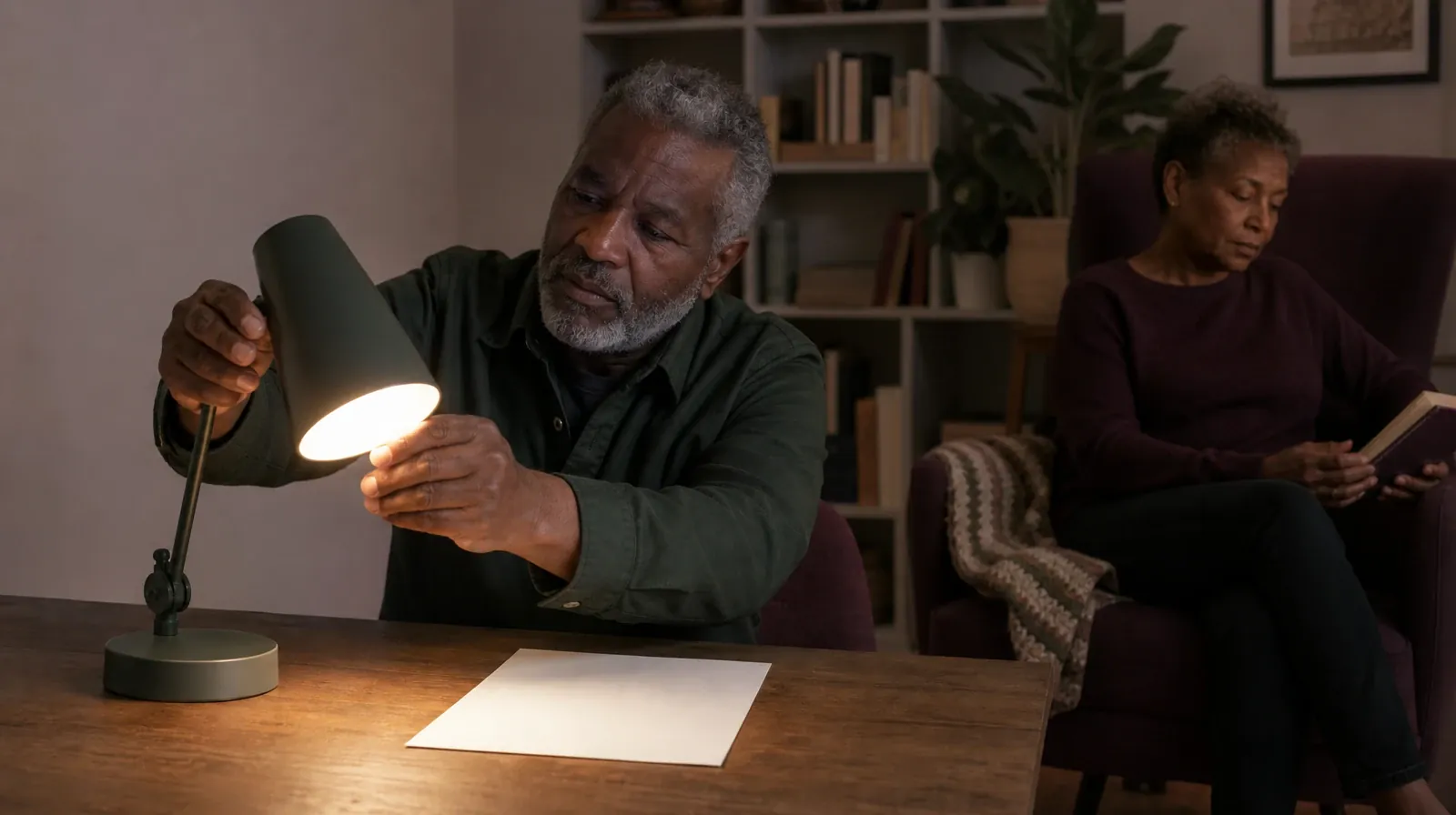Returning Home After Treatment for Margate, FL Residents | An adult adjusts a desk lamp beside blank paper An adult adjusts a desk lamp beside blank paper · Returning Home After Treatment for Margate, FL Residents
