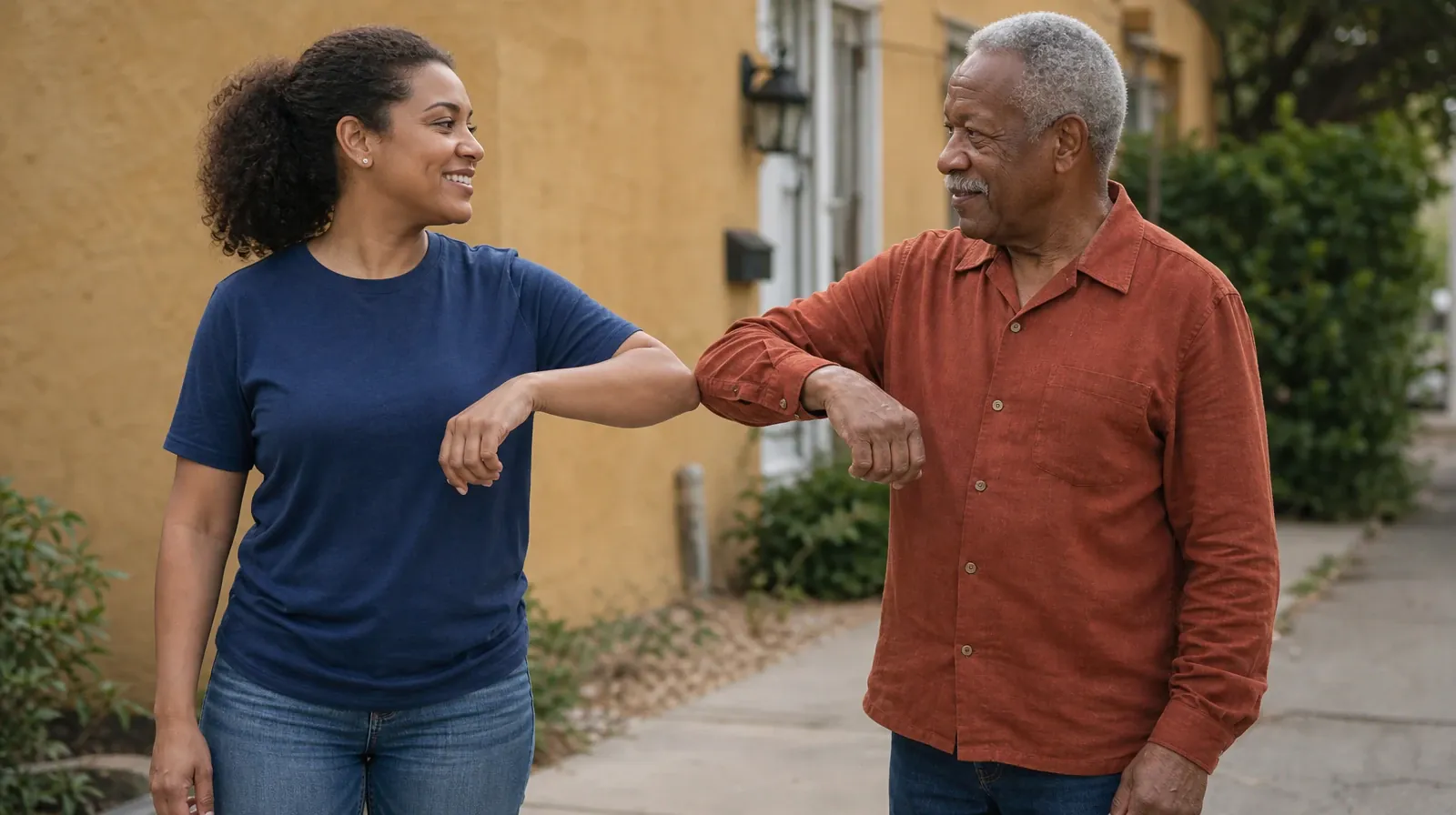Prescription drugs Addiction Treatment for Miami, FL Residents | Two adults exchange a small elbow bump beside a home path Two adults exchange a small elbow bump beside a home path · Prescription drugs Addiction Treatment for Miami, FL Residents