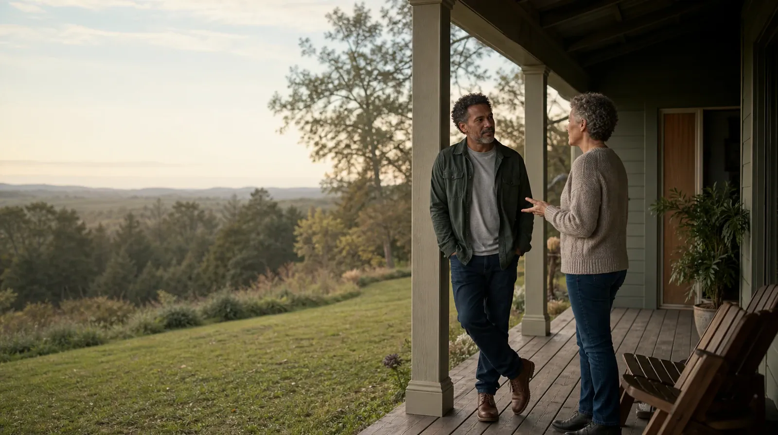 Addiction Treatment for Flagami, Miami, FL Residents | Two adults share a calm porch conversation Two adults share a calm porch conversation · Addiction Treatment for Flagami, Miami, FL Residents