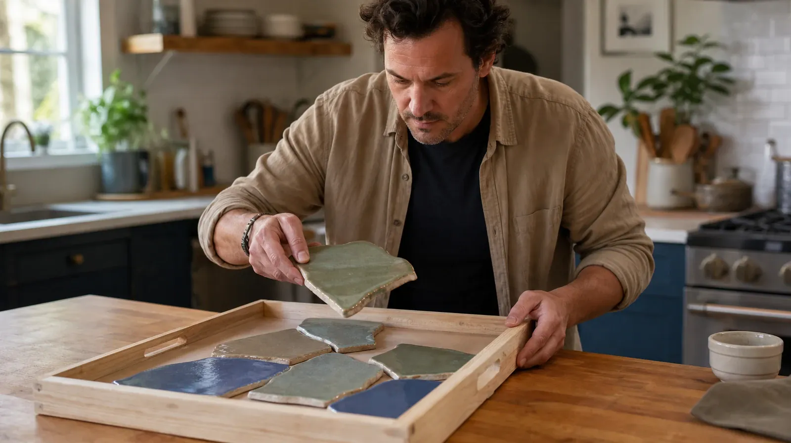 Alcohol Addiction Treatment for Miami Lakes, FL Residents | An adult arranges large ceramic tiles into a pattern on a… An adult arranges large ceramic tiles into a pattern on a… · Alcohol Addiction Treatment for Miami Lakes, FL Residents