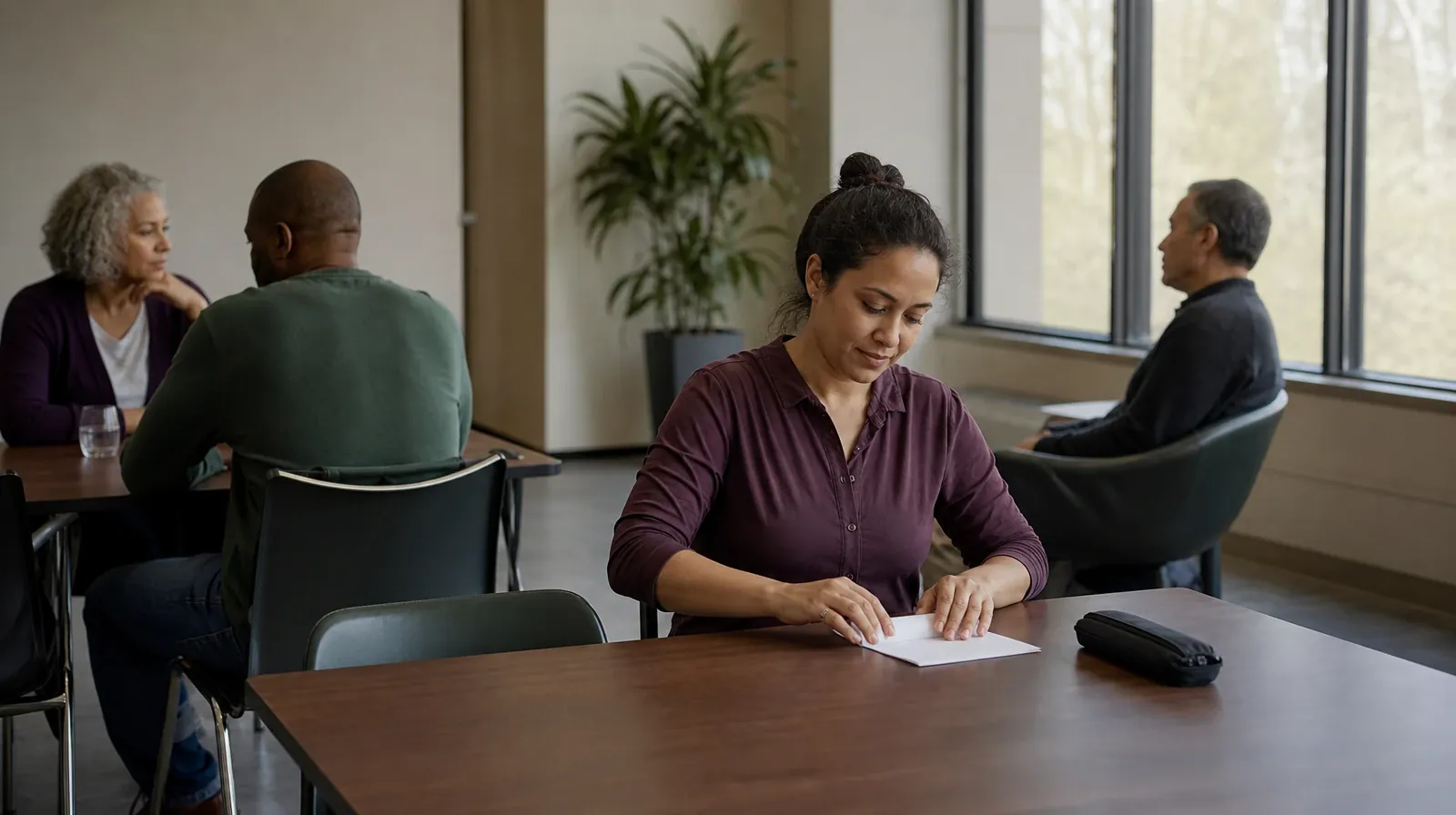 Adult Recovery Support Resources for Overtown, Miami, FL | An adult folds blank paper beside a closed pen case An adult folds blank paper beside a closed pen case · Adult Recovery Support Resources for Overtown, Miami, FL