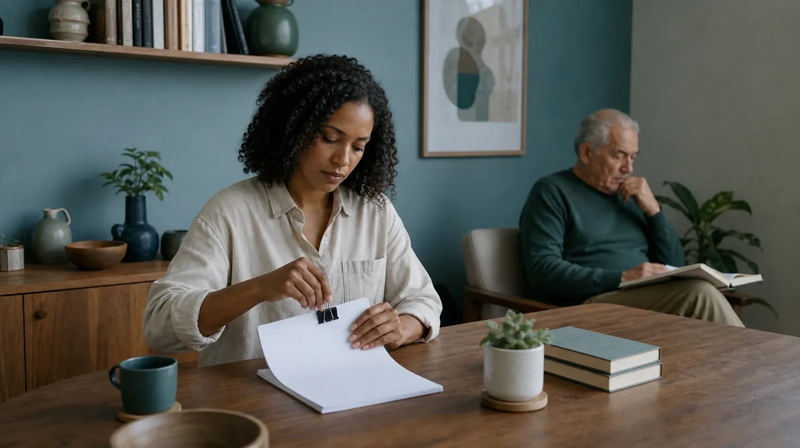 An adult clips together a small stack of blank paper · Treatment Cost Questions for Overtown, Miami, FL Residents