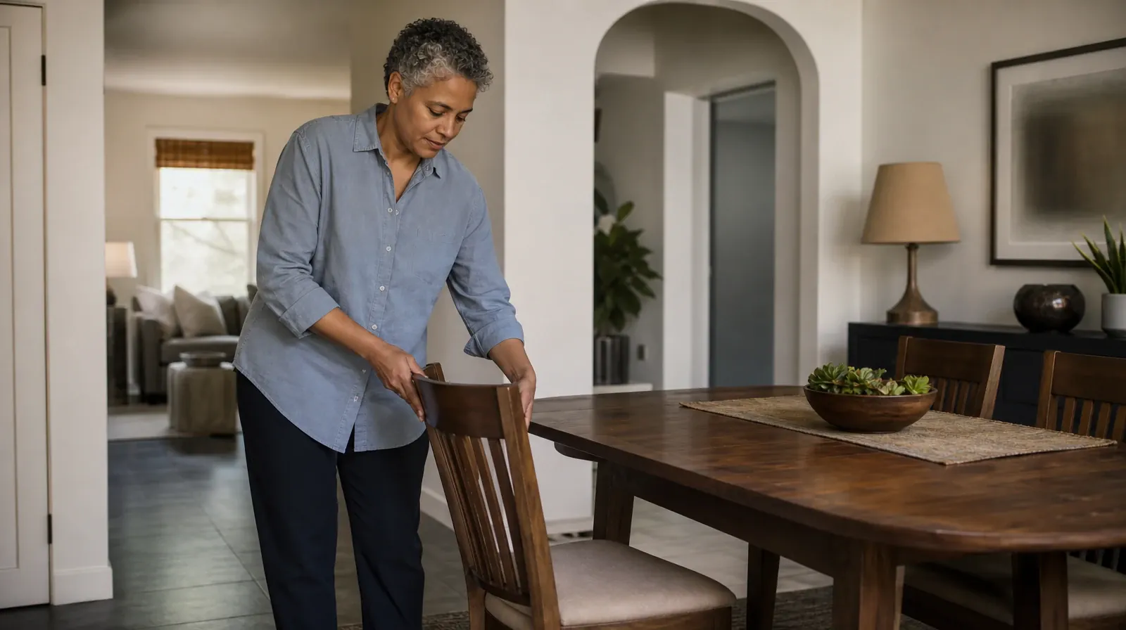 Planning Time Away for Treatment for Shenandoah, Miami, FL | An adult straightens a chair at a cleared table An adult straightens a chair at a cleared table · Planning Time Away for Treatment for Shenandoah, Miami, FL