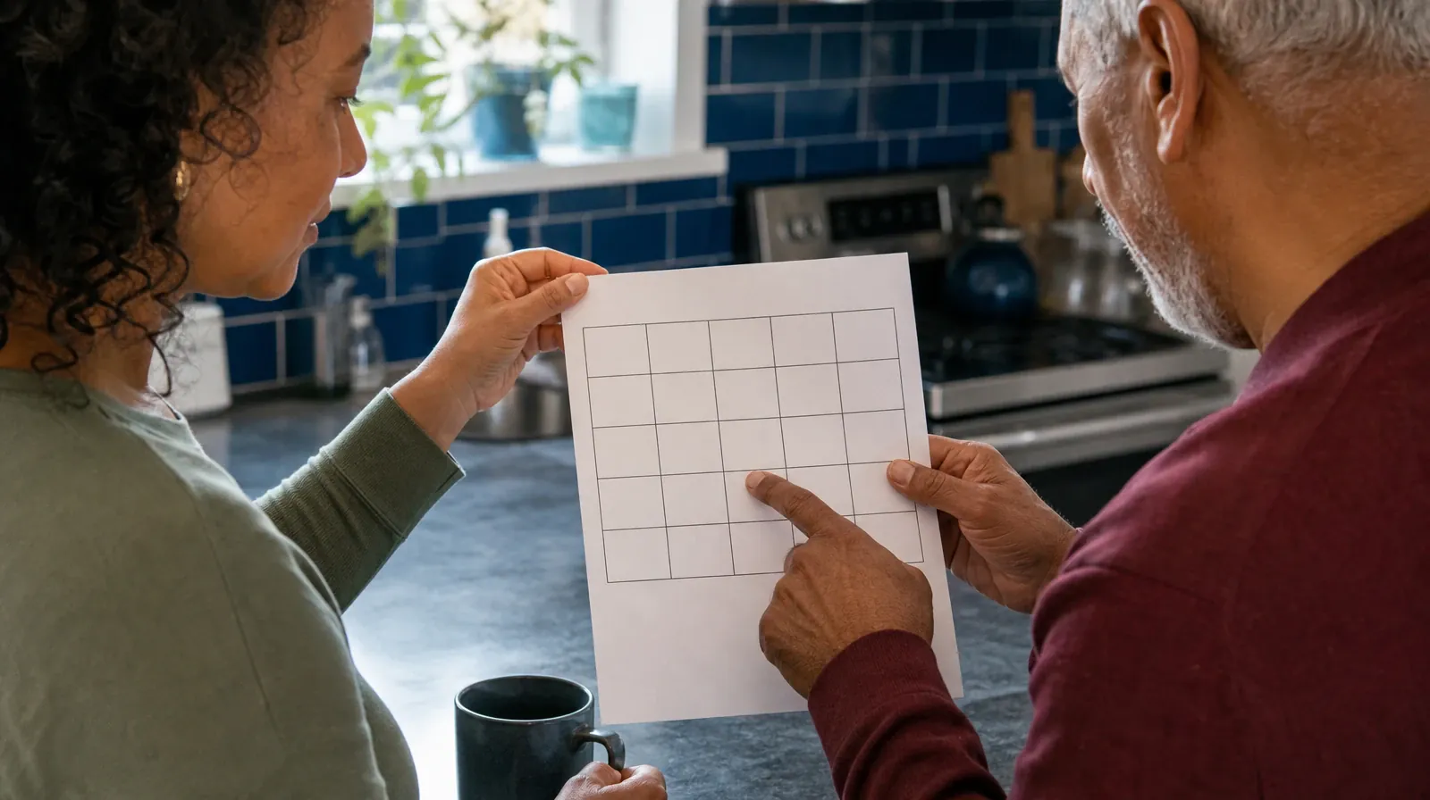 Alcohol Addiction Treatment for Miami Shores, FL Residents | Two adults point to an empty square on an unmarked paper… Two adults point to an empty square on an unmarked paper… · Alcohol Addiction Treatment for Miami Shores, FL Residents