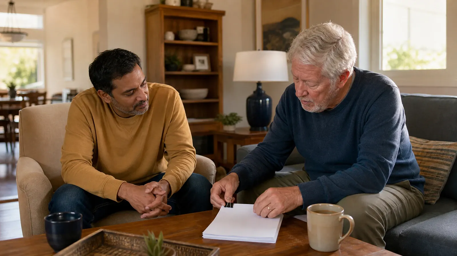 An adult clips together a small stack of blank paper · Starting a Treatment Conversation for Miami Springs, FL Residents