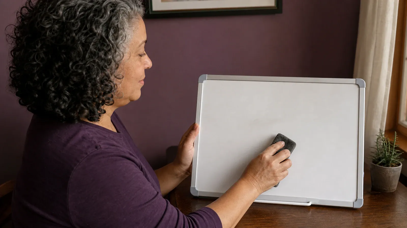 An adult wipes a faint smudge from a small whiteboard on a home… · Methamphetamine Addiction Treatment for Miami Springs, FL