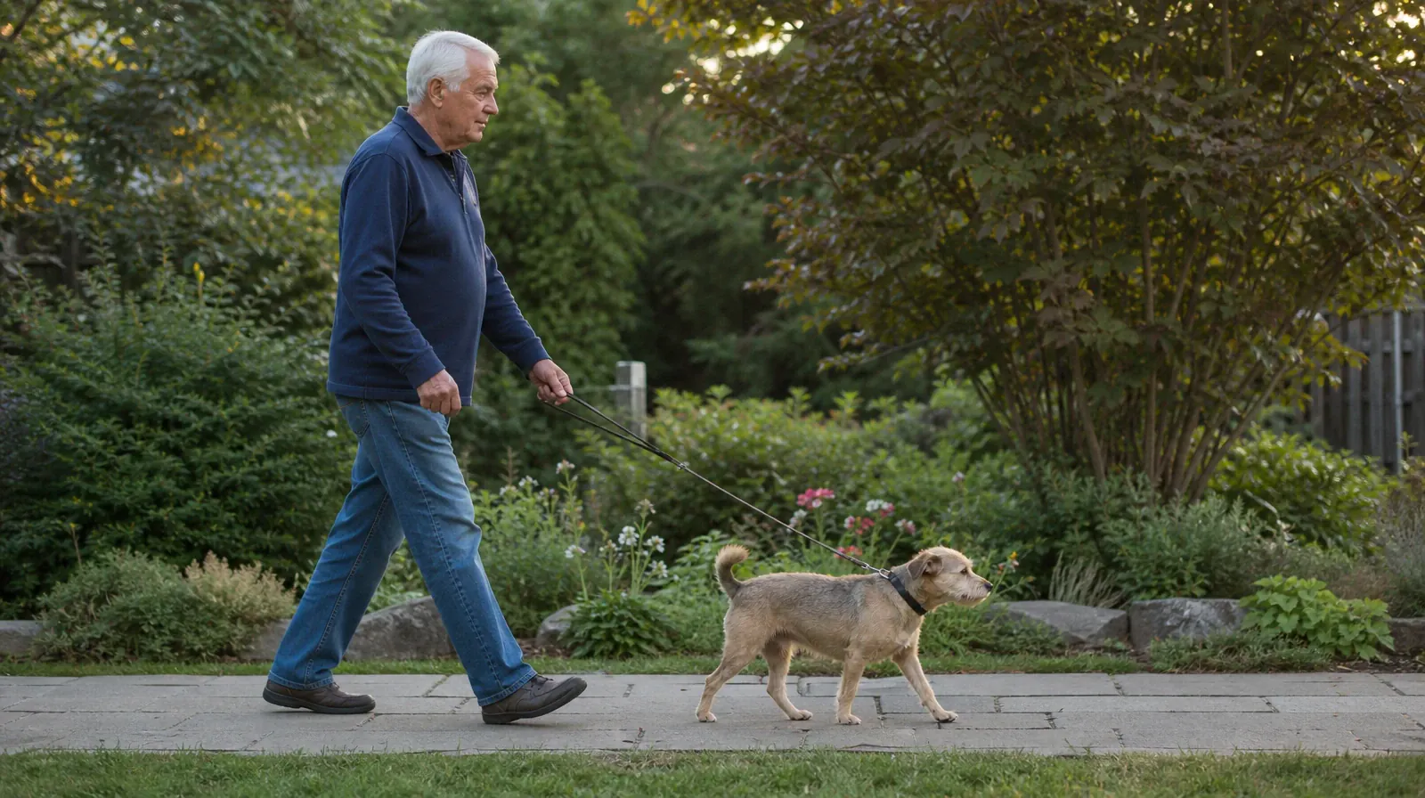 An adult walks a small dog on a loose plain leash along a… · Fentanyl Addiction Treatment for No Name Key, FL Residents
