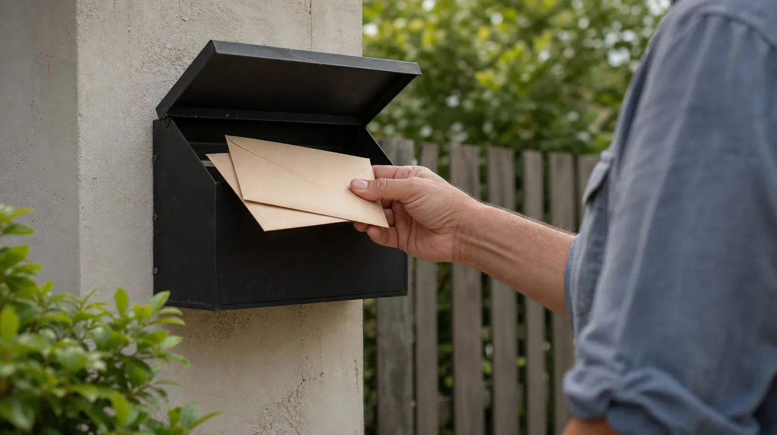 Planning Time Away for Treatment for North Lauderdale, FL | An adult takes two closed envelopes from a plain wall-mounted… An adult takes two closed envelopes from a plain wall-mounted… · Planning Time Away for Treatment for North Lauderdale, FL
