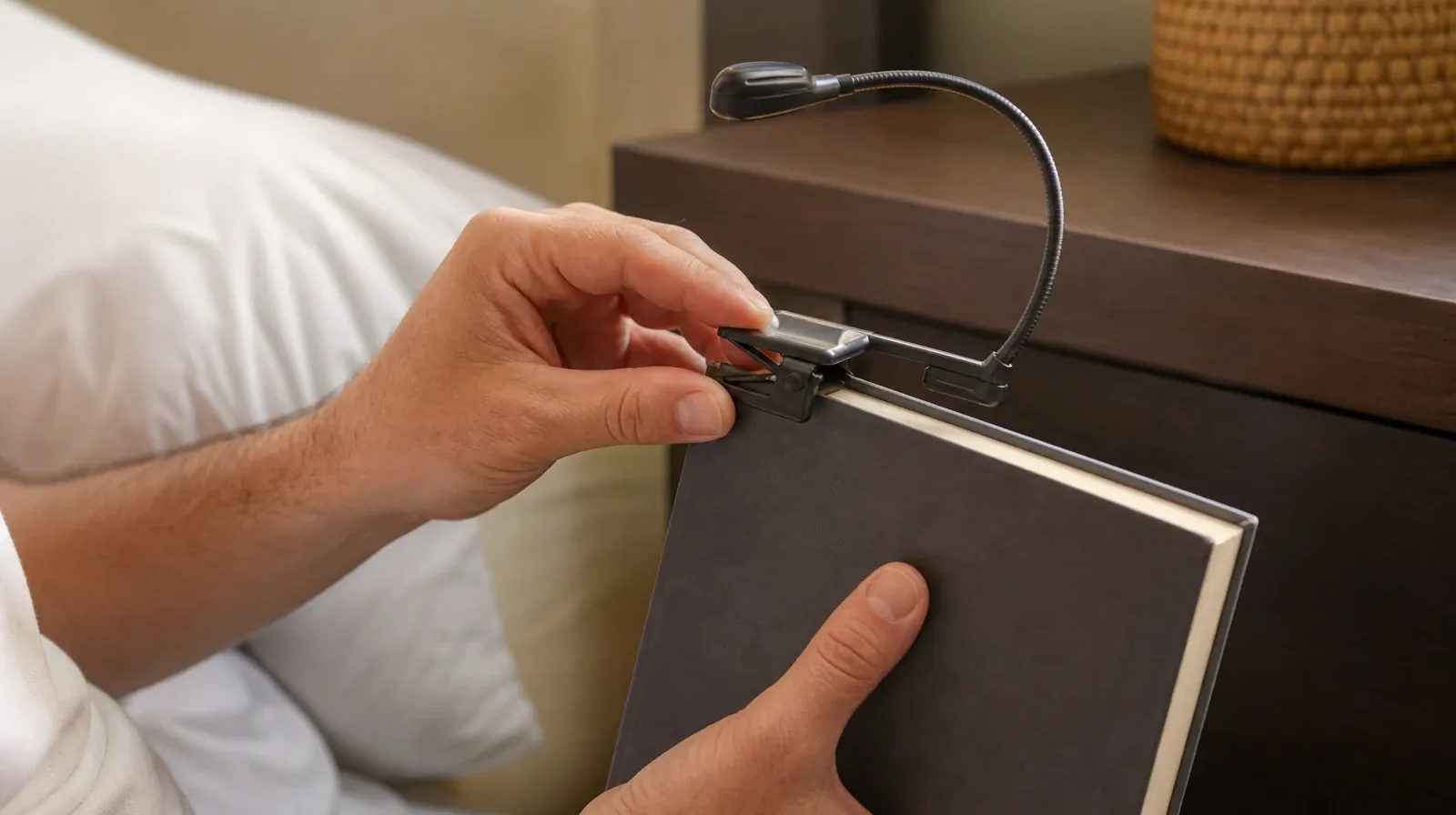 Adult hands attach a small clip-on light to the cover of a… · Returning Home After Treatment for North Miami Beach, FL