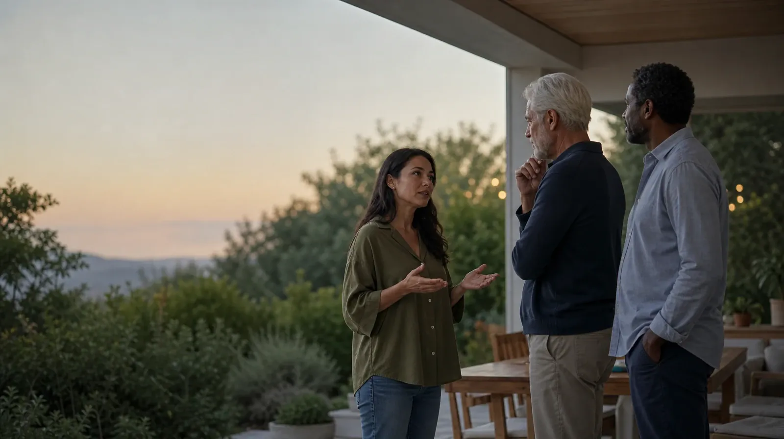 Alcohol Addiction Treatment for Oakland Park, FL Residents | Three adults talk on a covered patio Three adults talk on a covered patio · Alcohol Addiction Treatment for Oakland Park, FL Residents