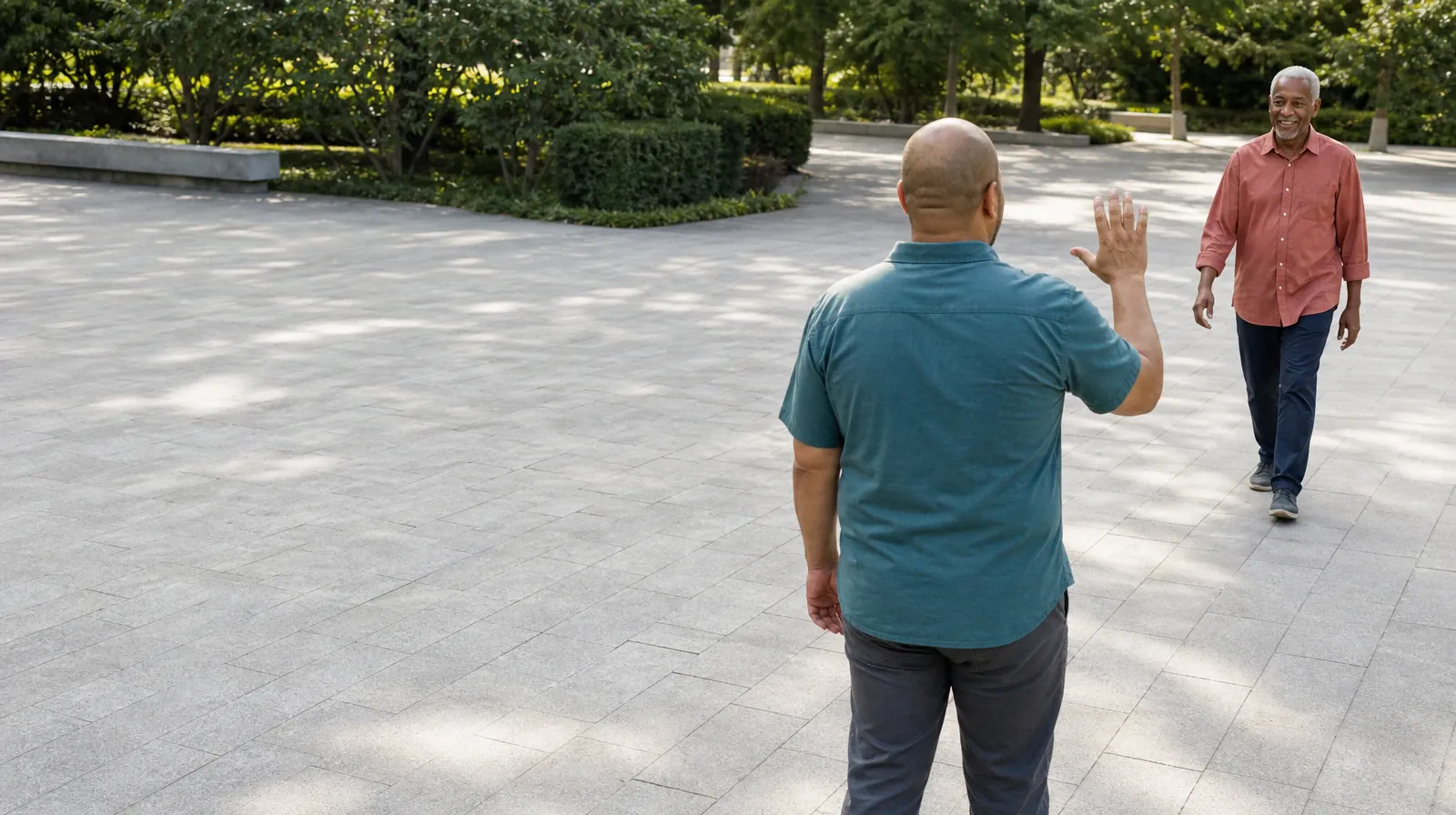 Treatment Cost Questions for Opa-locka, FL Residents | One adult gives a small wave as another adult approaches across a… One adult gives a small wave as another adult approaches across a… · Treatment Cost Questions for Opa-locka, FL Residents