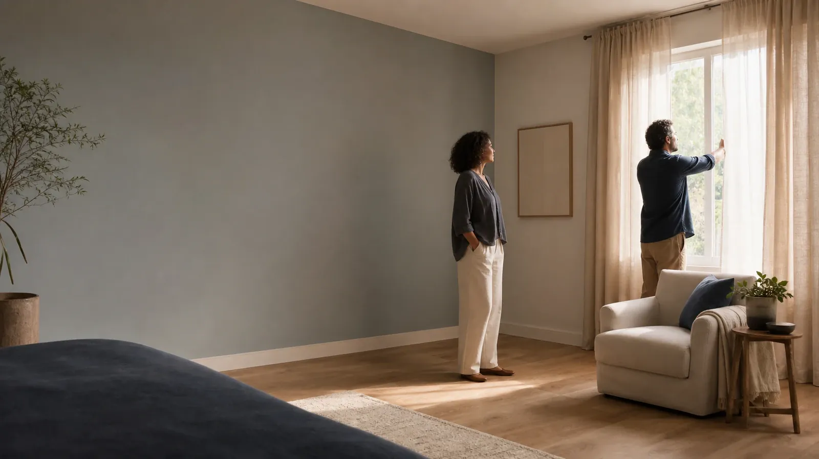 An adult opens curtains while another waits nearby · Cocaine Addiction Treatment for Opa-locka, FL Residents