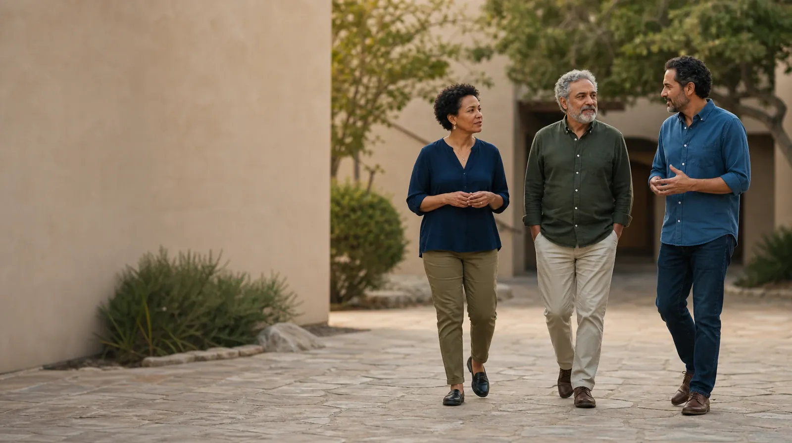 Polysubstance use Addiction Treatment for Opa-locka, FL Residents | Three adults walk and talk through a courtyard Three adults walk and talk through a courtyard · Polysubstance use Addiction Treatment for Opa-locka, FL Residents