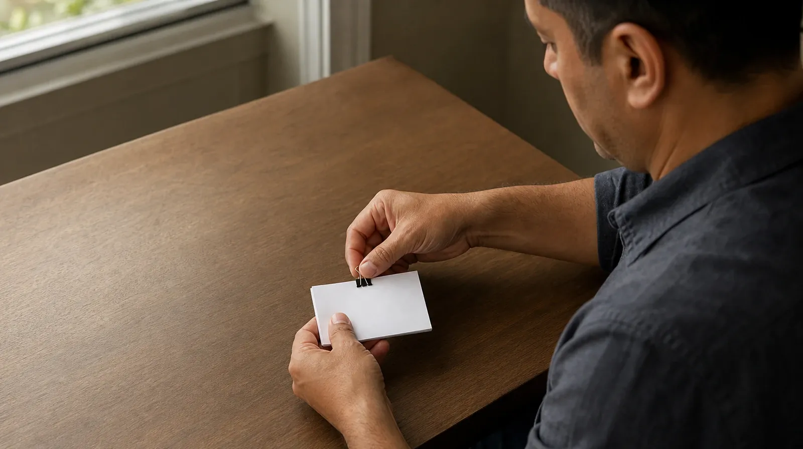 Drug and Alcohol Detox for Palm Beach, FL Residents | Adult hands fasten a small binder clip around three blank index cards… Adult hands fasten a small binder clip around three blank index cards… · Drug and Alcohol Detox for Palm Beach, FL Residents